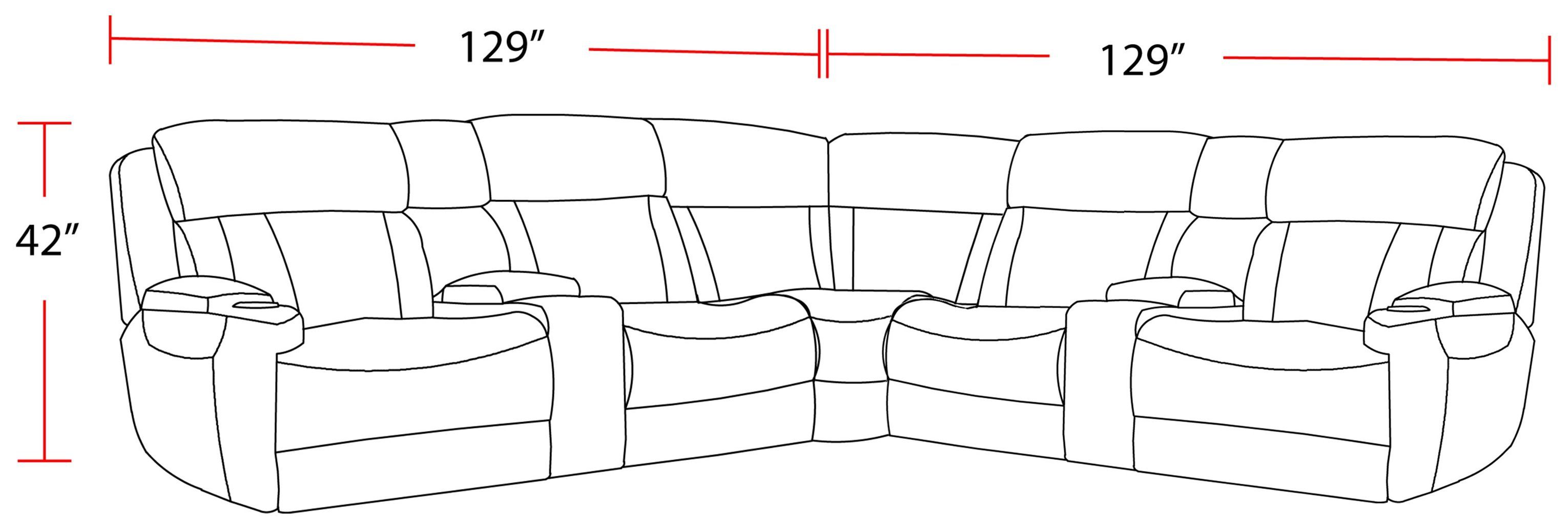 Dalton Lucky Charcoal Performance Fabric 7 Piece Modular Power Reclining Sectional