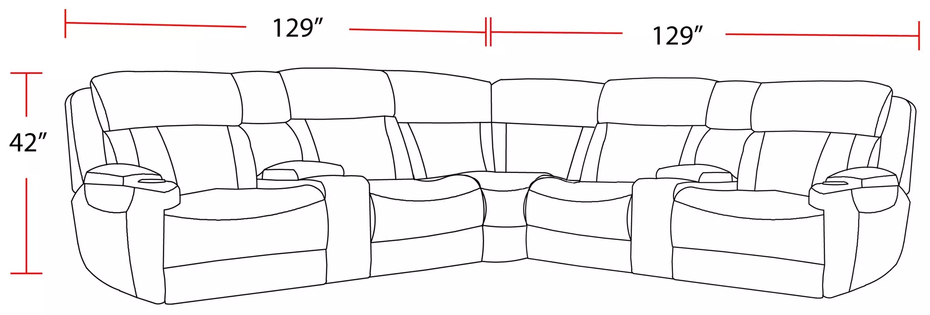 Dalton Lucky Fawn Performance Fabric 7 Piece Modular Power Reclining Sectional