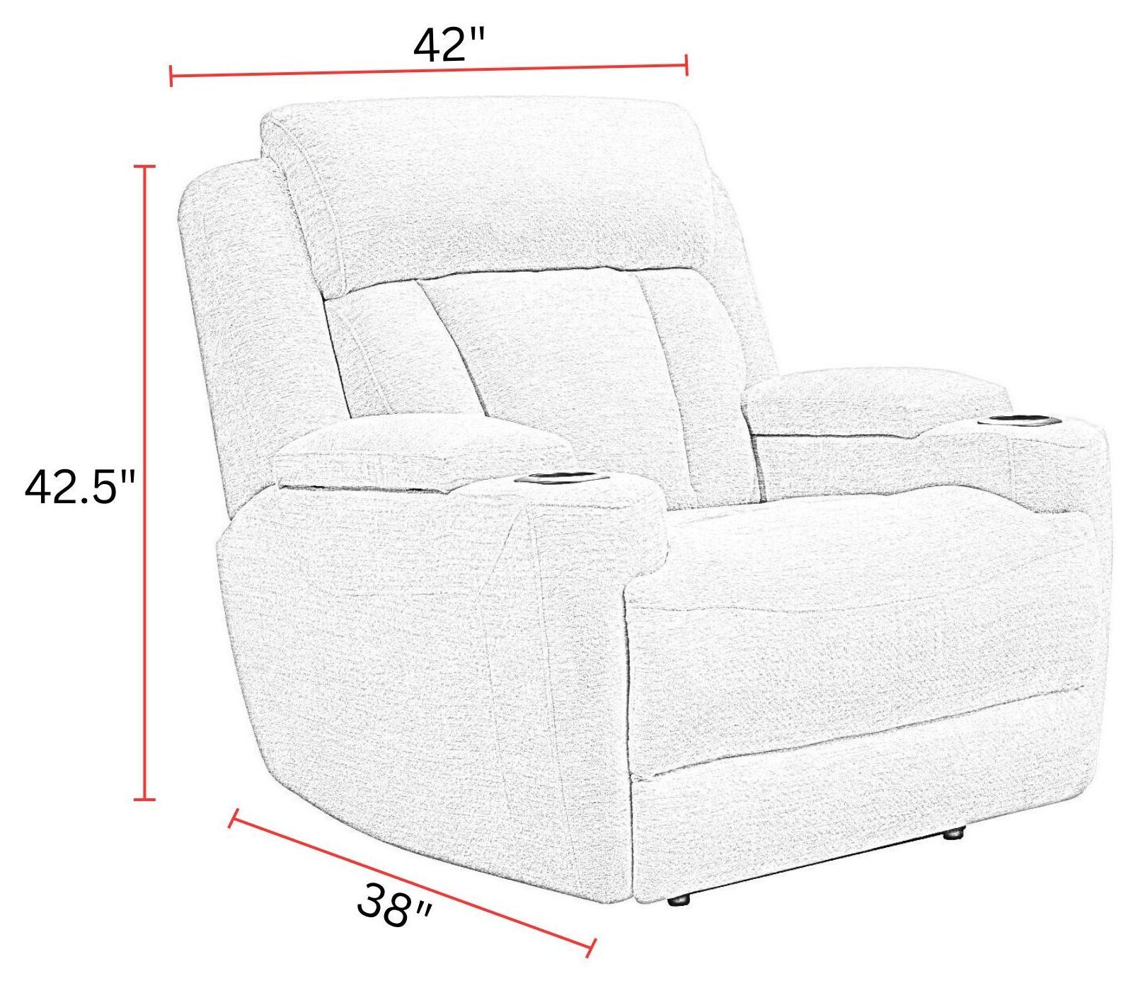 Dalton Lucky Charcoal Power Recliner