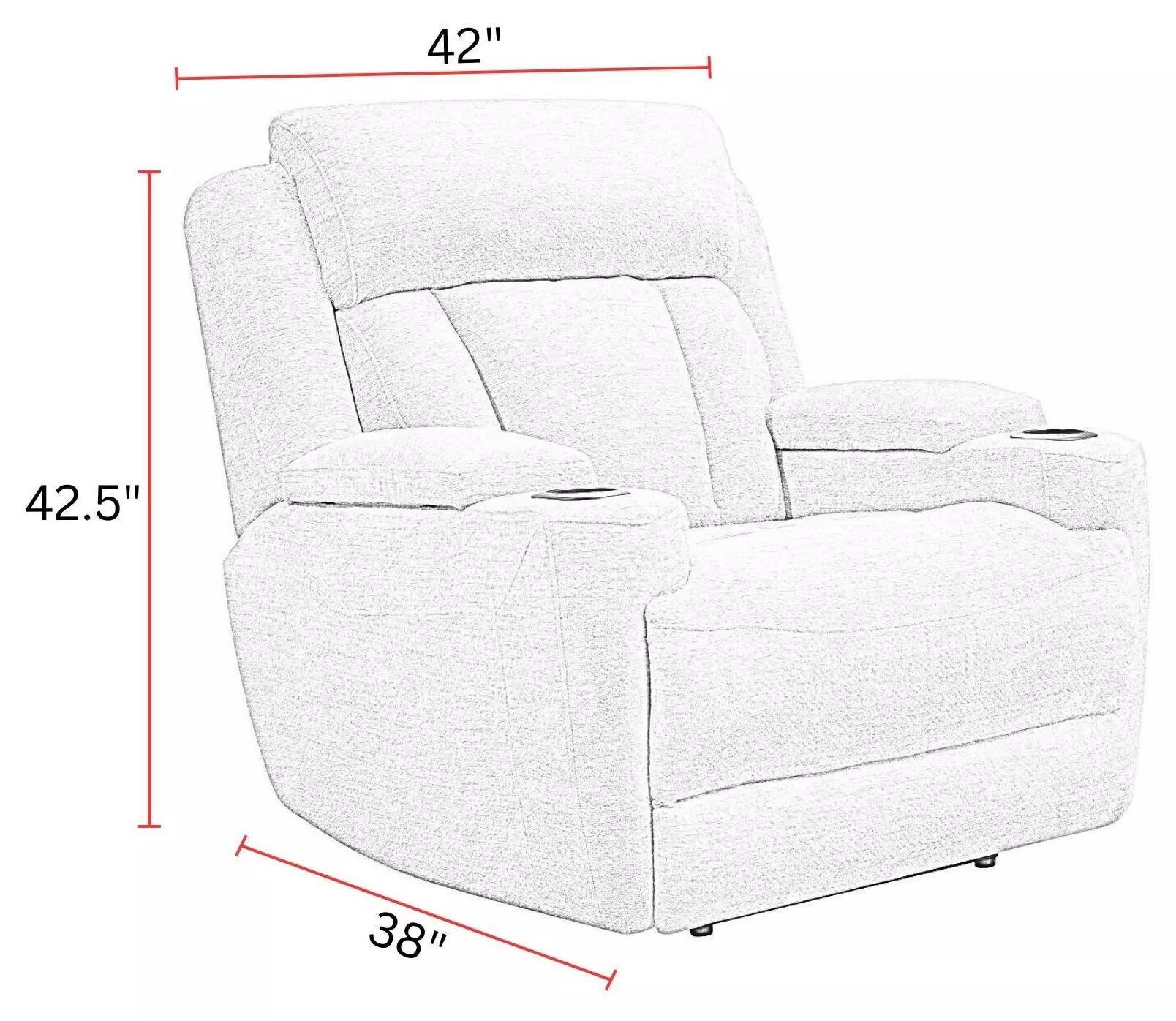 Dalton Lucky Charcoal Power Recliner