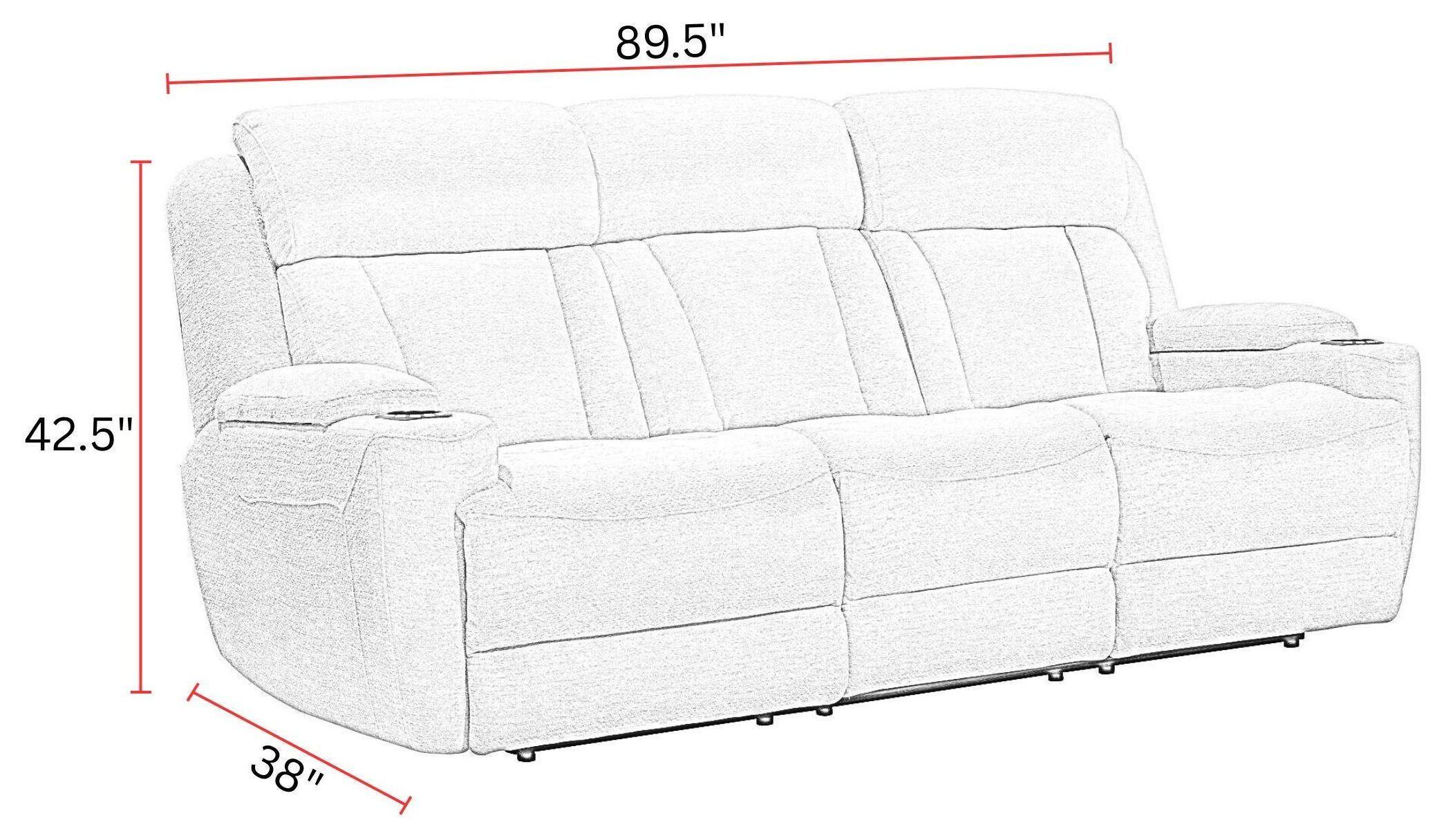 Dalton Lucky Charcoal Power Reclining Sofa