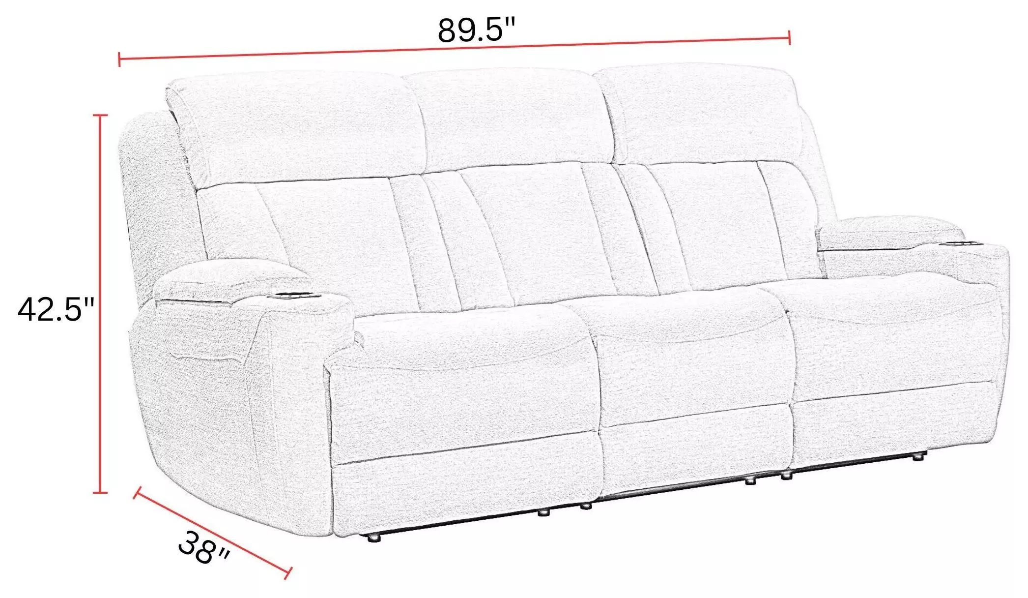 Dalton Lucky Charcoal 89" Power Reclining Sofa