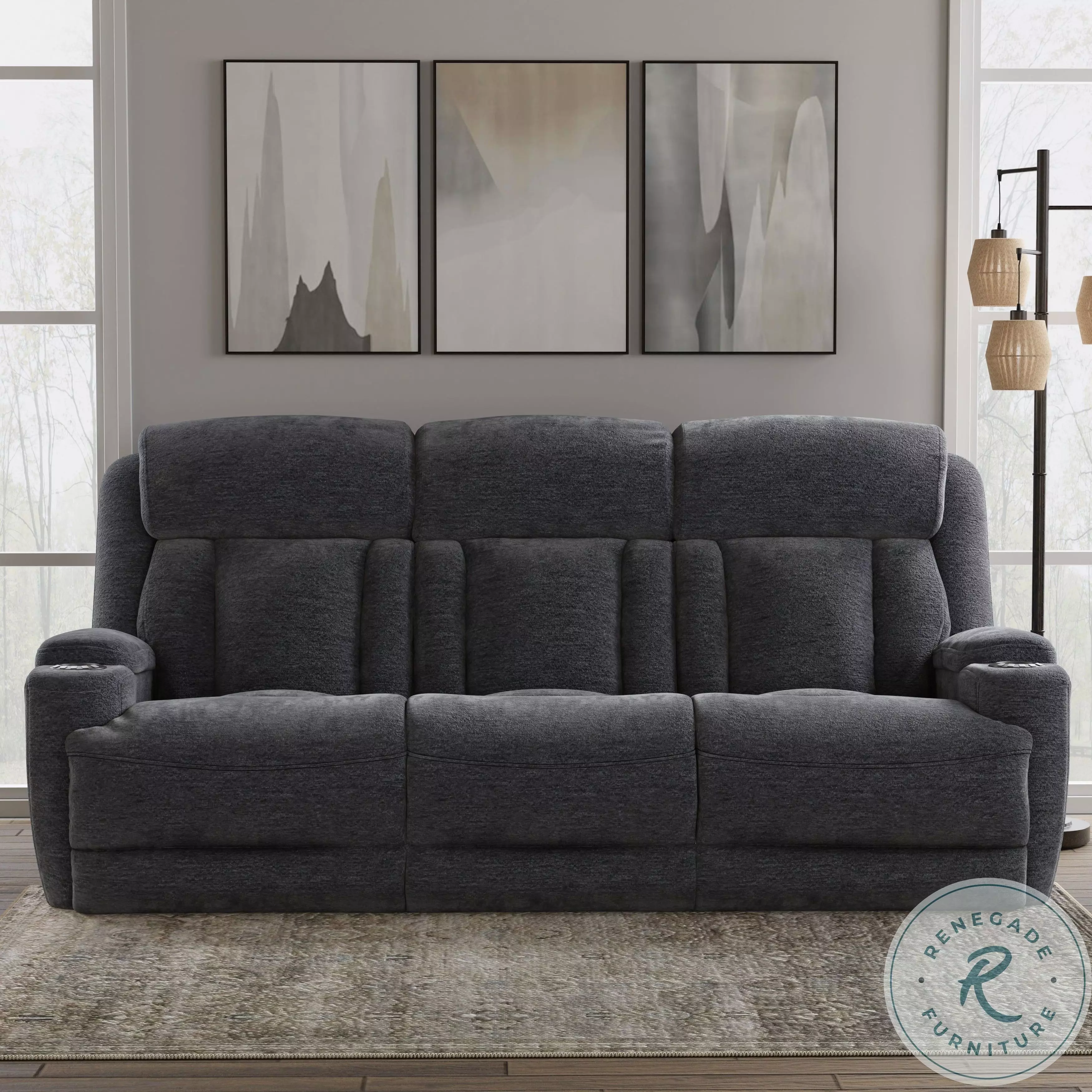 Duncan Lucky Charcoal Power Reclining Sofa From Golden Crest Home