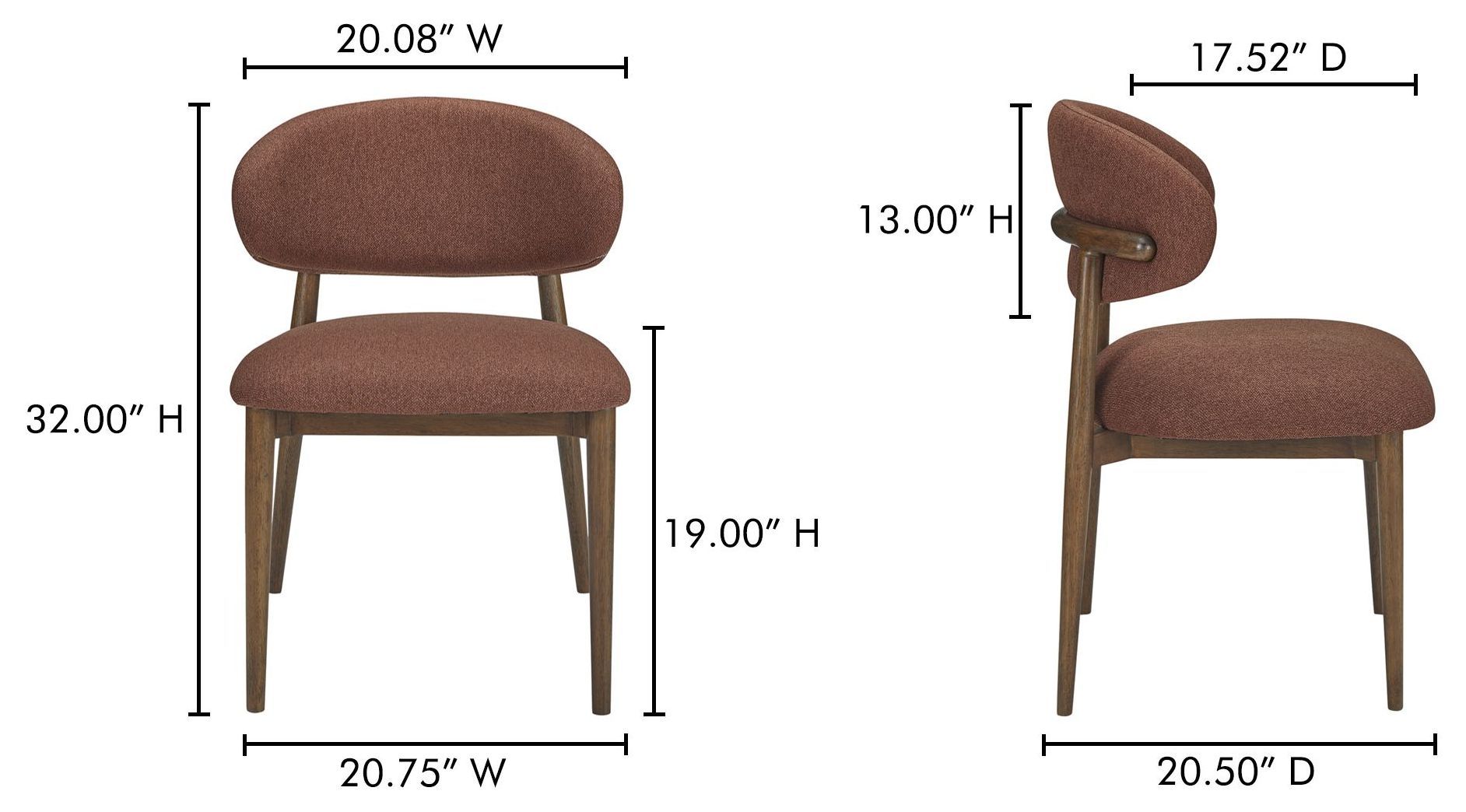 Ellie Rust Performance Fabric Upholstered Dining Chair
