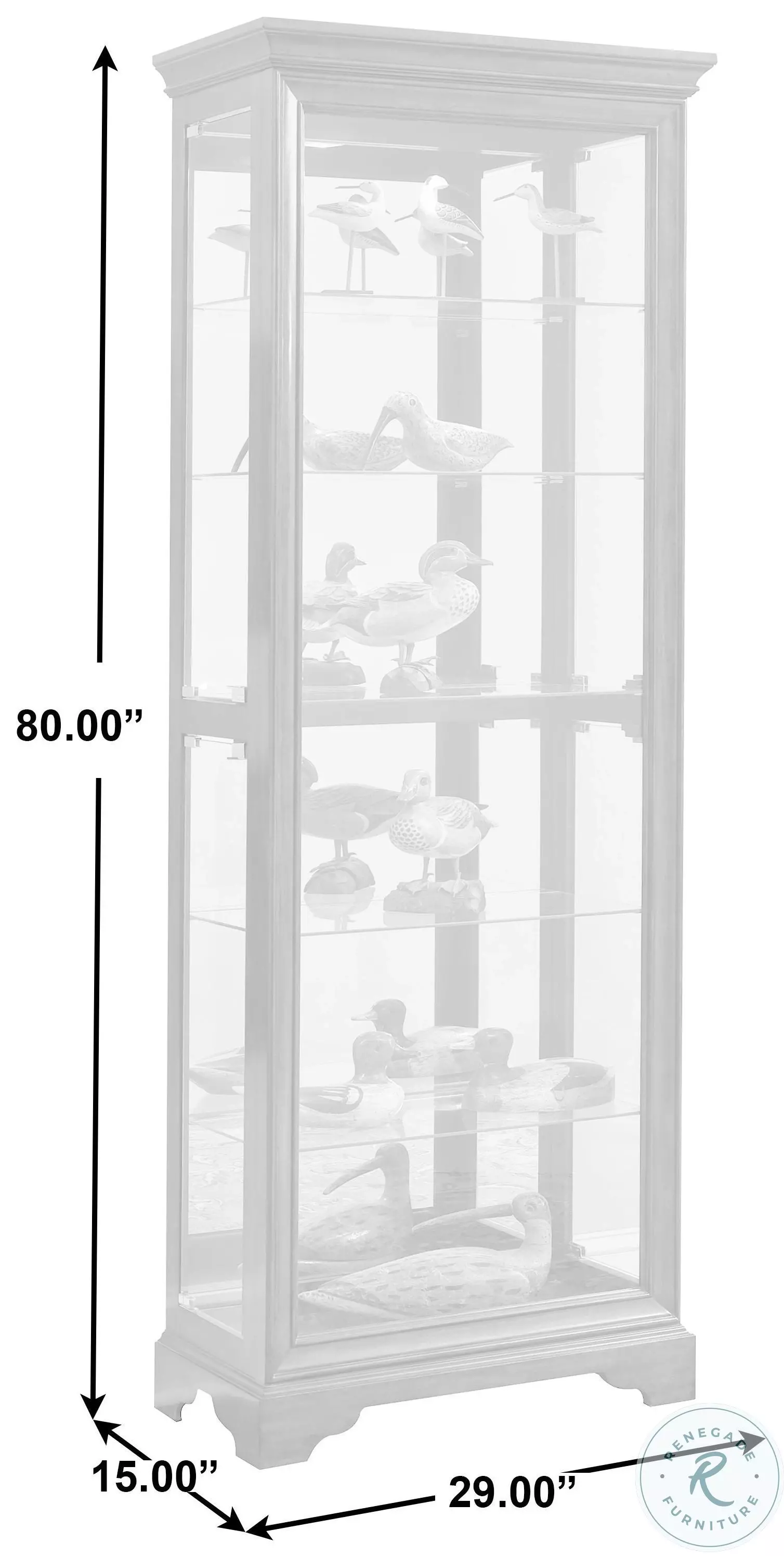 Radcliffe Dark Brown Gallery Curio Cabinet