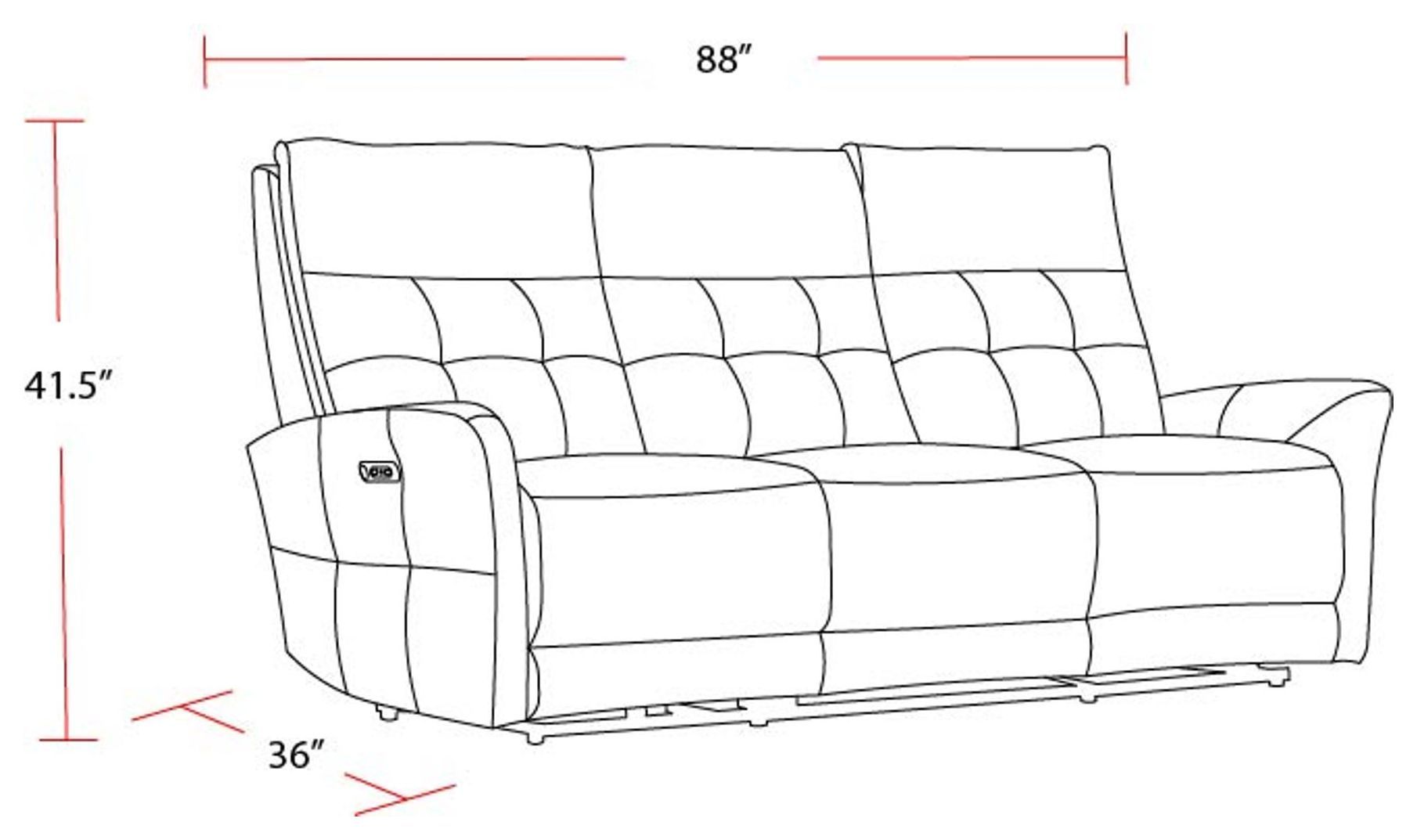 Gershwin Lucca Butterscotch Power Reclining Sofa with Zero Gravity