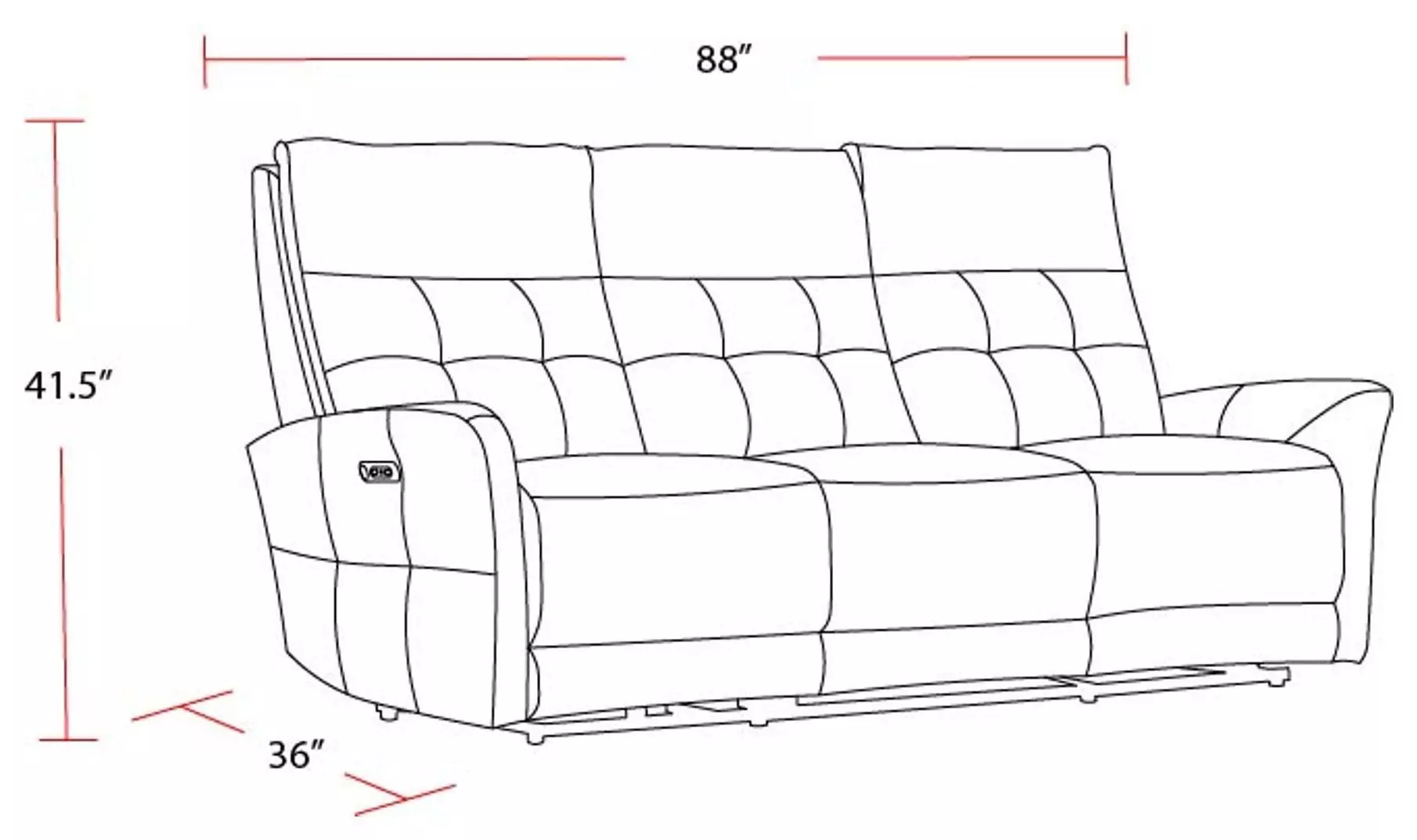 Gershwin Lucca Butterscotch 87" Power Reclining Sofa with Zero Gravity