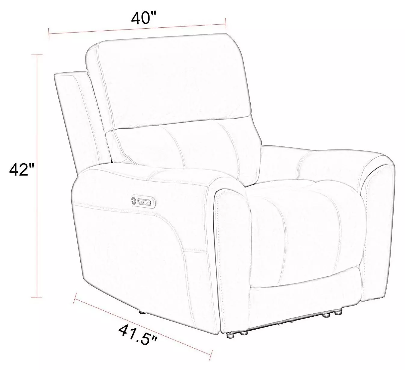 Hancock Bette Hazel Zero Gravity Power Recliner with USB Charging