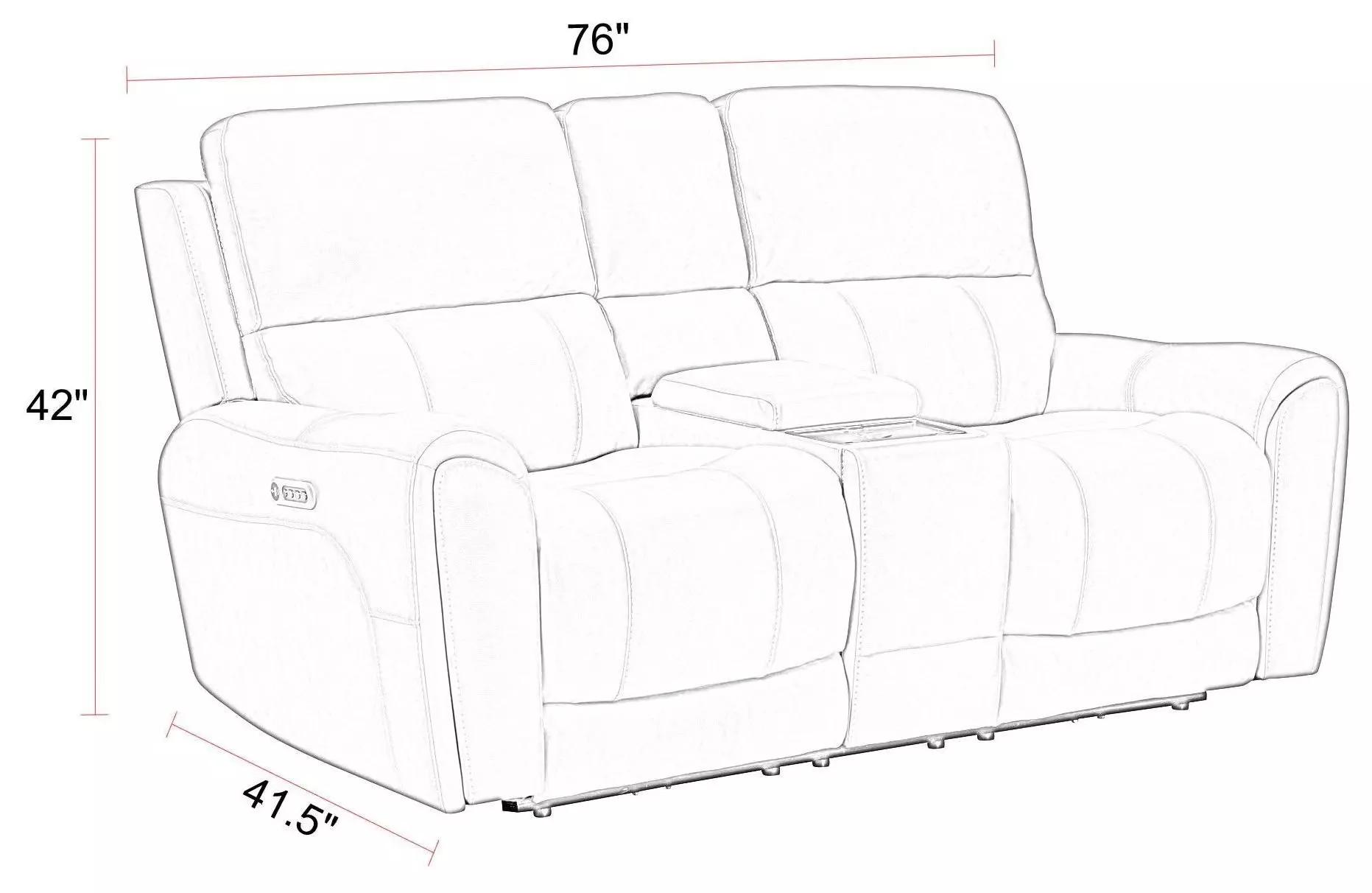 Hancock Bette Hazel 76" Zero Gravity Power Reclining Loveseat with USB Charging and LED