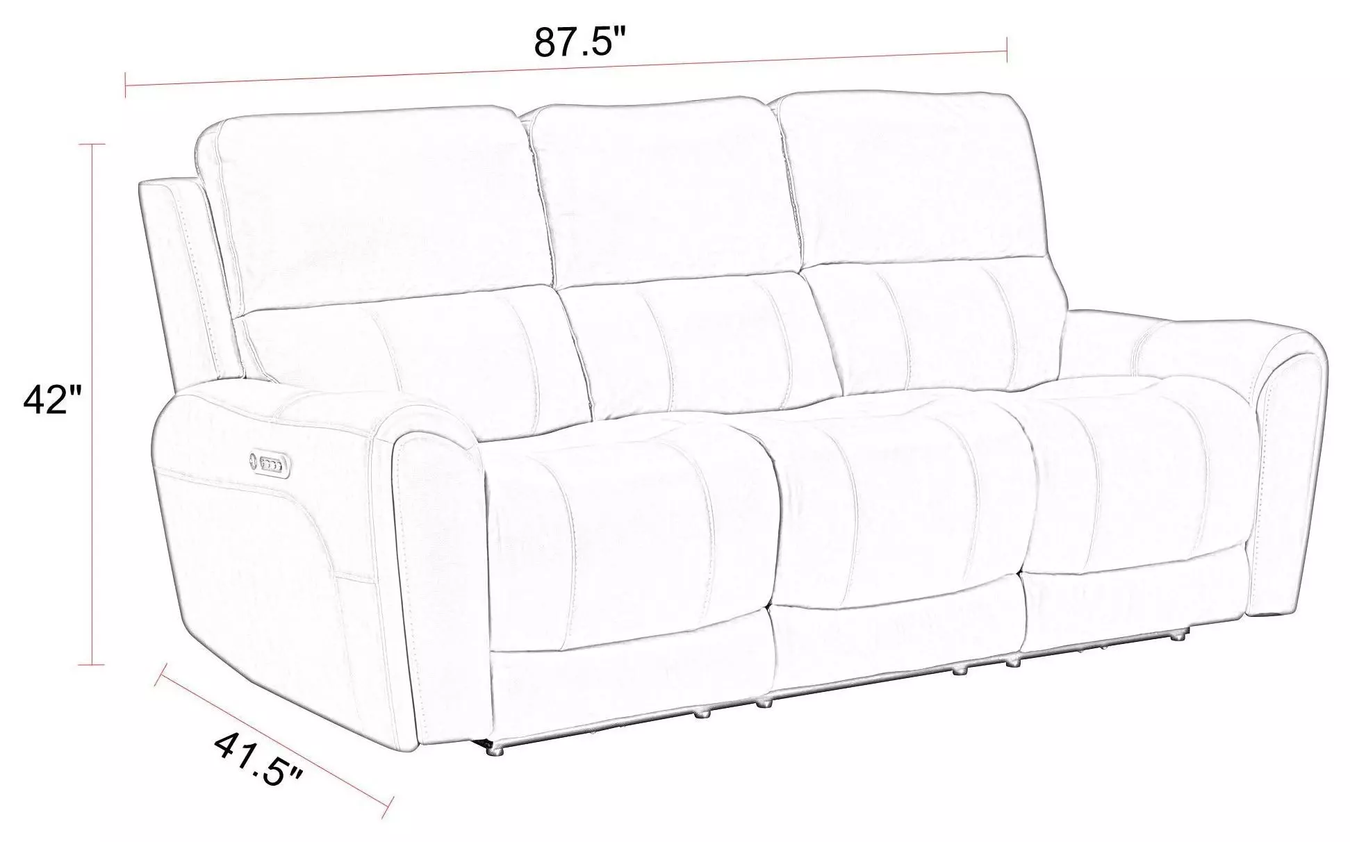Hancock Bette Hazel 88" Zero Gravity Power Reclining Sofa with LED and USB Charging