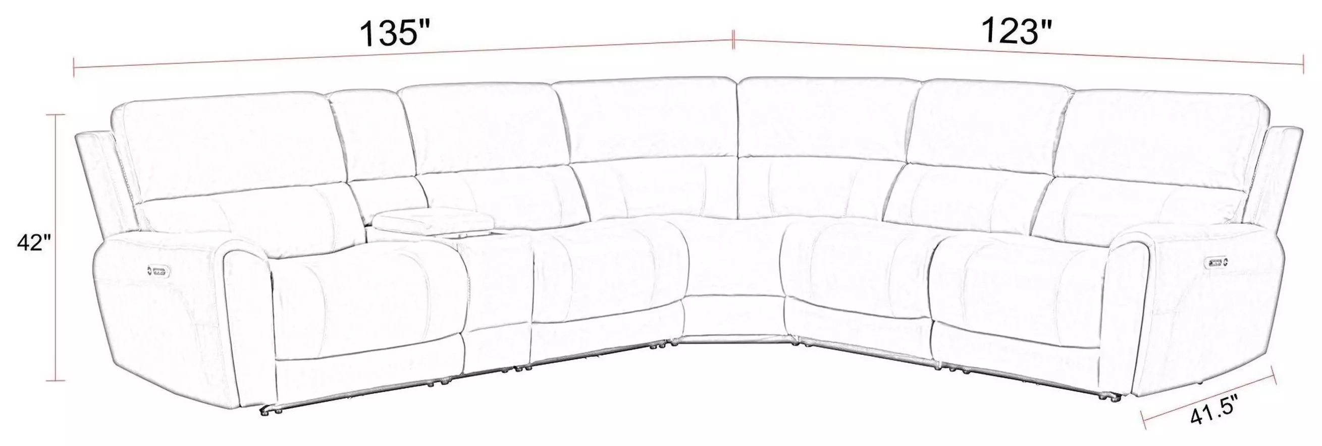 Hancock Bette Hazel Zero Gravity Modular Power Reclining Sectional