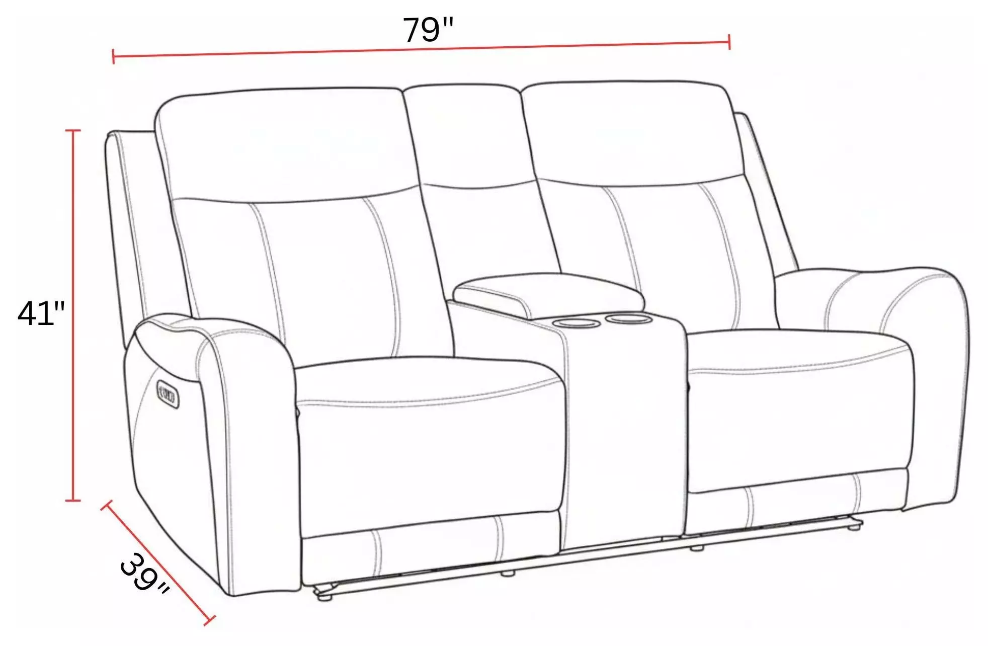 Haywood Butternut 79" Power Reclining Console Loveseat With Power Headrest