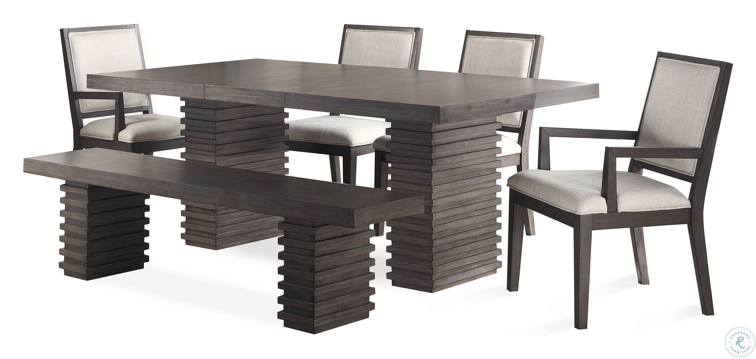 Mila Washed Gray Extendable Dining Table from Steve Silver Coleman