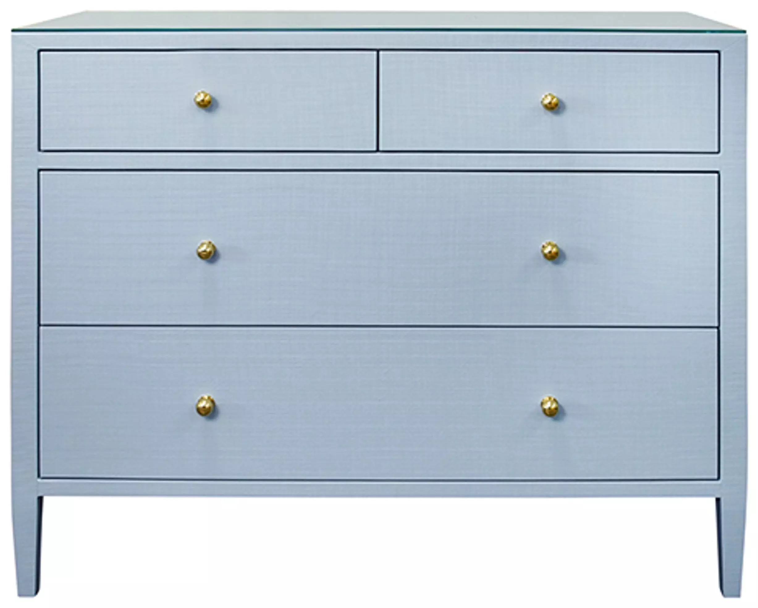 Michelle Textured Light Blue Linen 4 Drawer Chest from Worlds Away