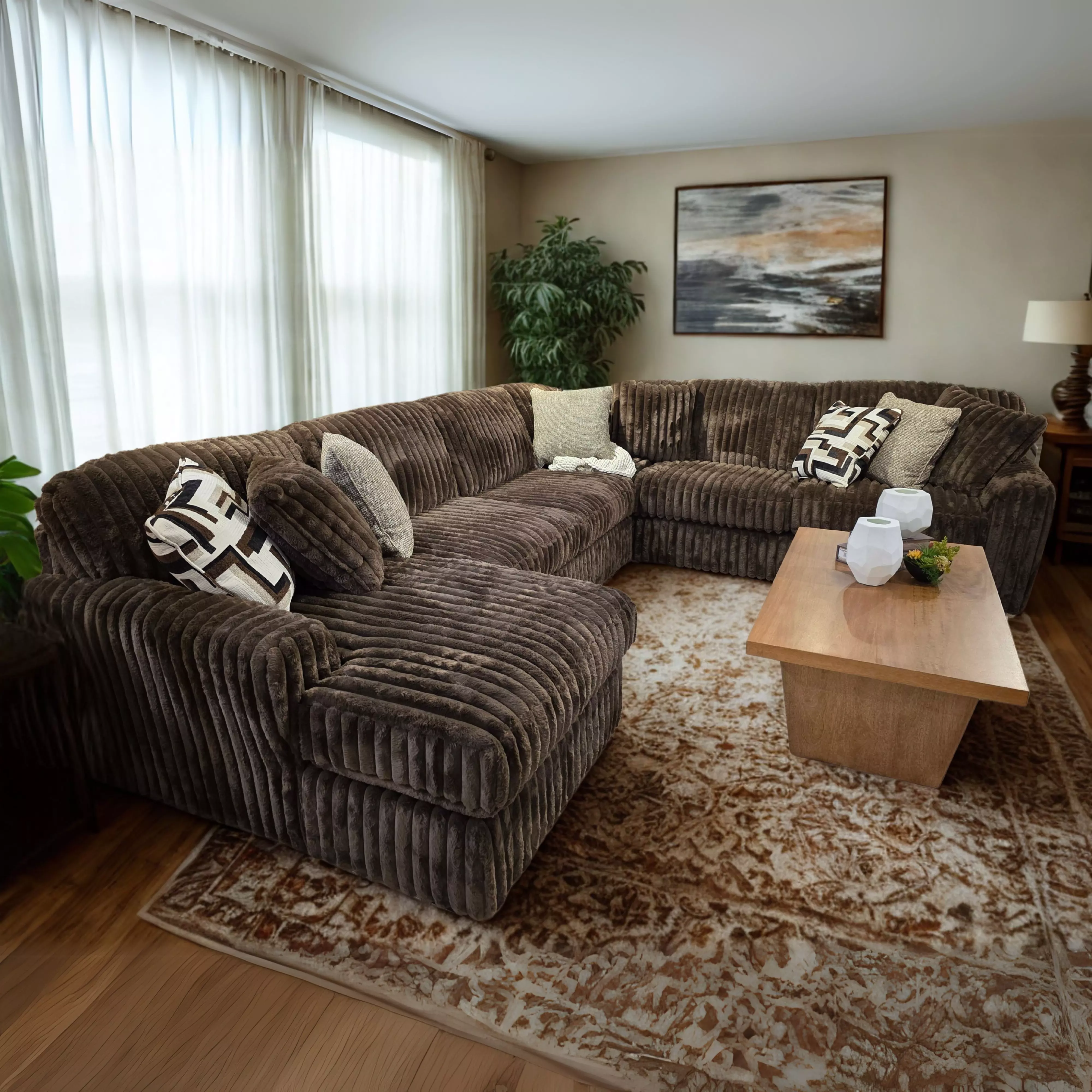 Midnight Madness Chocolate Modular Sectional From Home Gallery