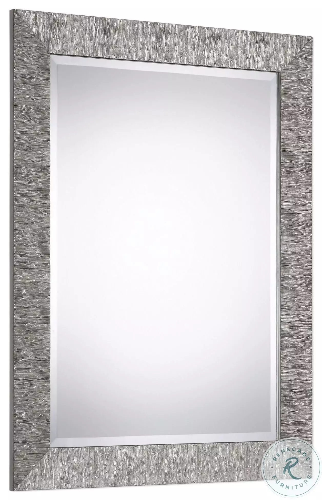 W00421 Metallic Heavily Textured Silver Mirror From
