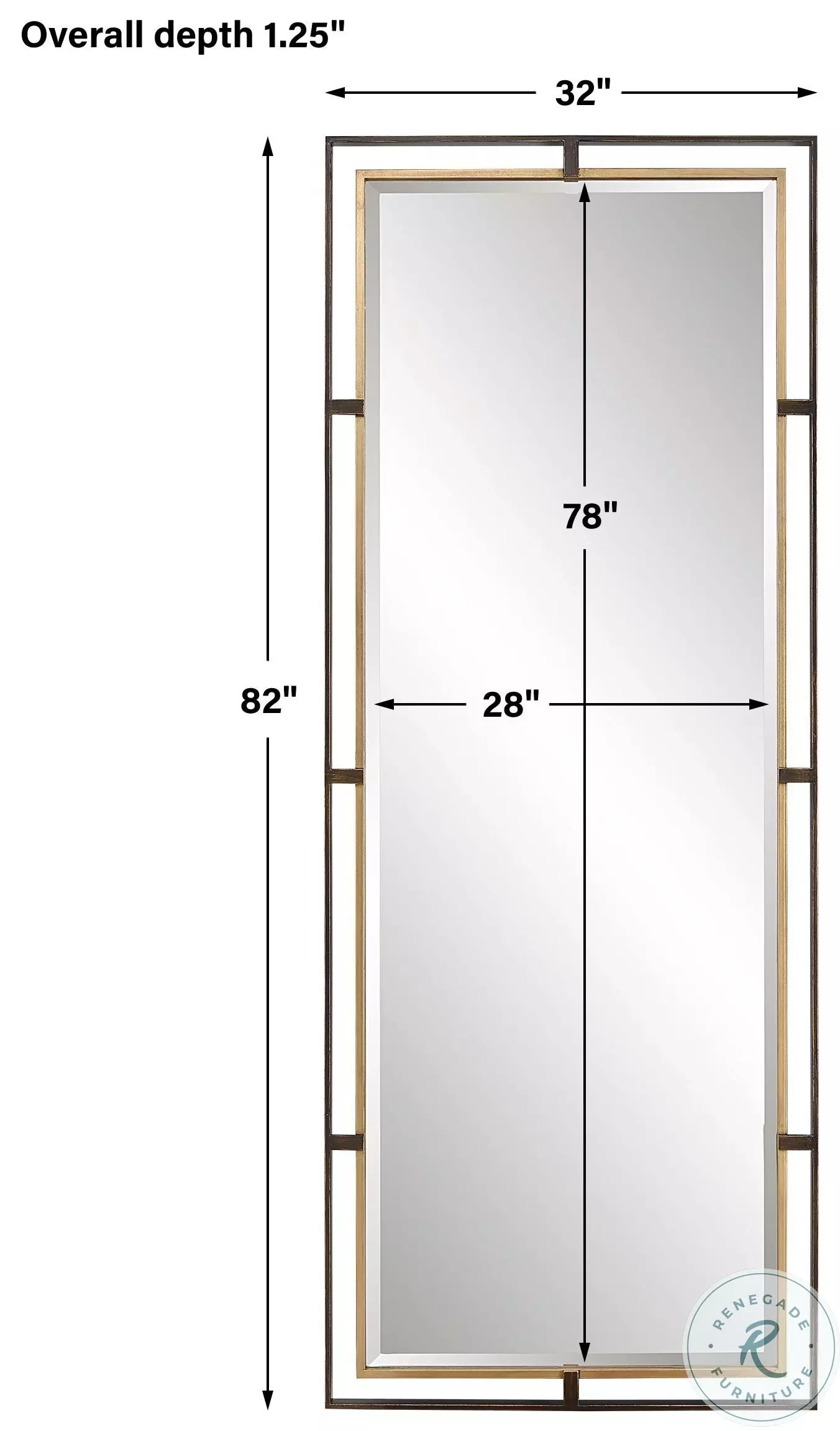 Arlington Rustic Bronze and Gold Leaf Mirror
