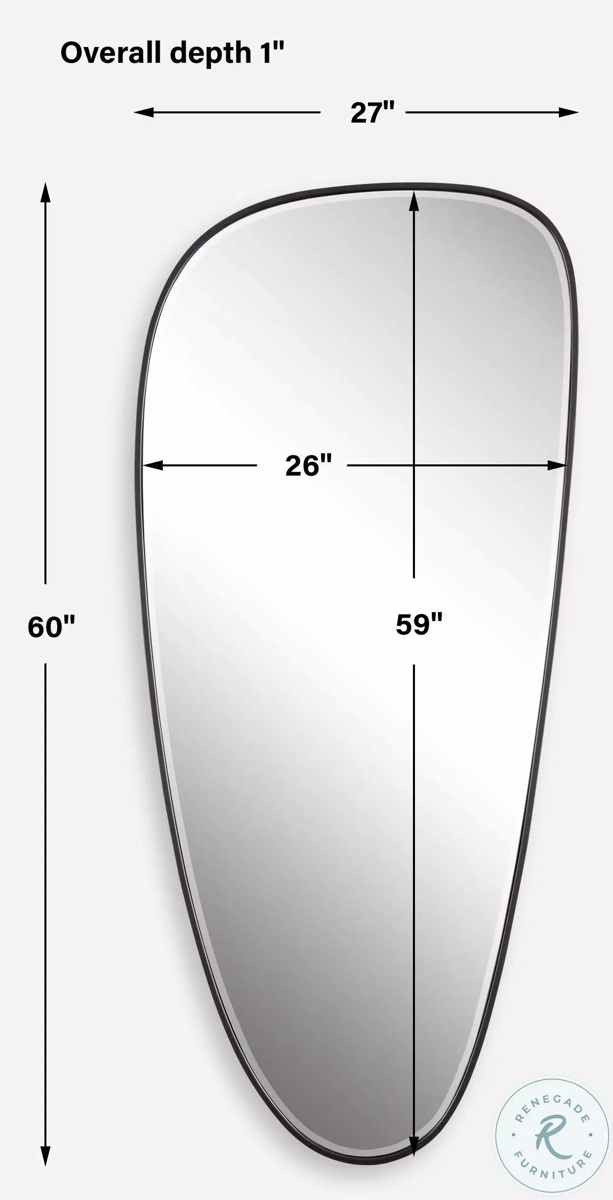 Sonella Satin Black Modern Mirror