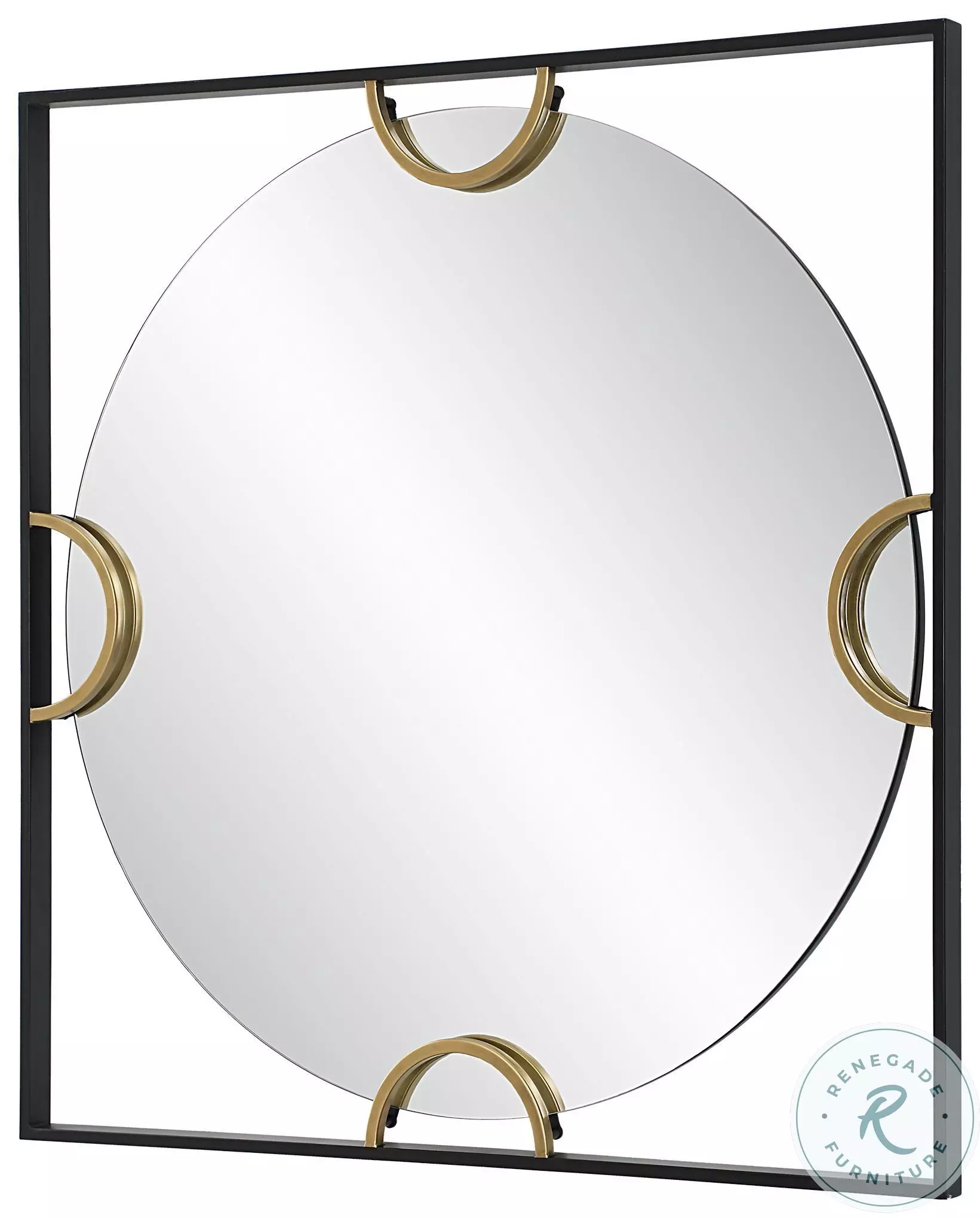 Hinson Satin Black And Antique Gold Square Mirror From Uttermost ...
