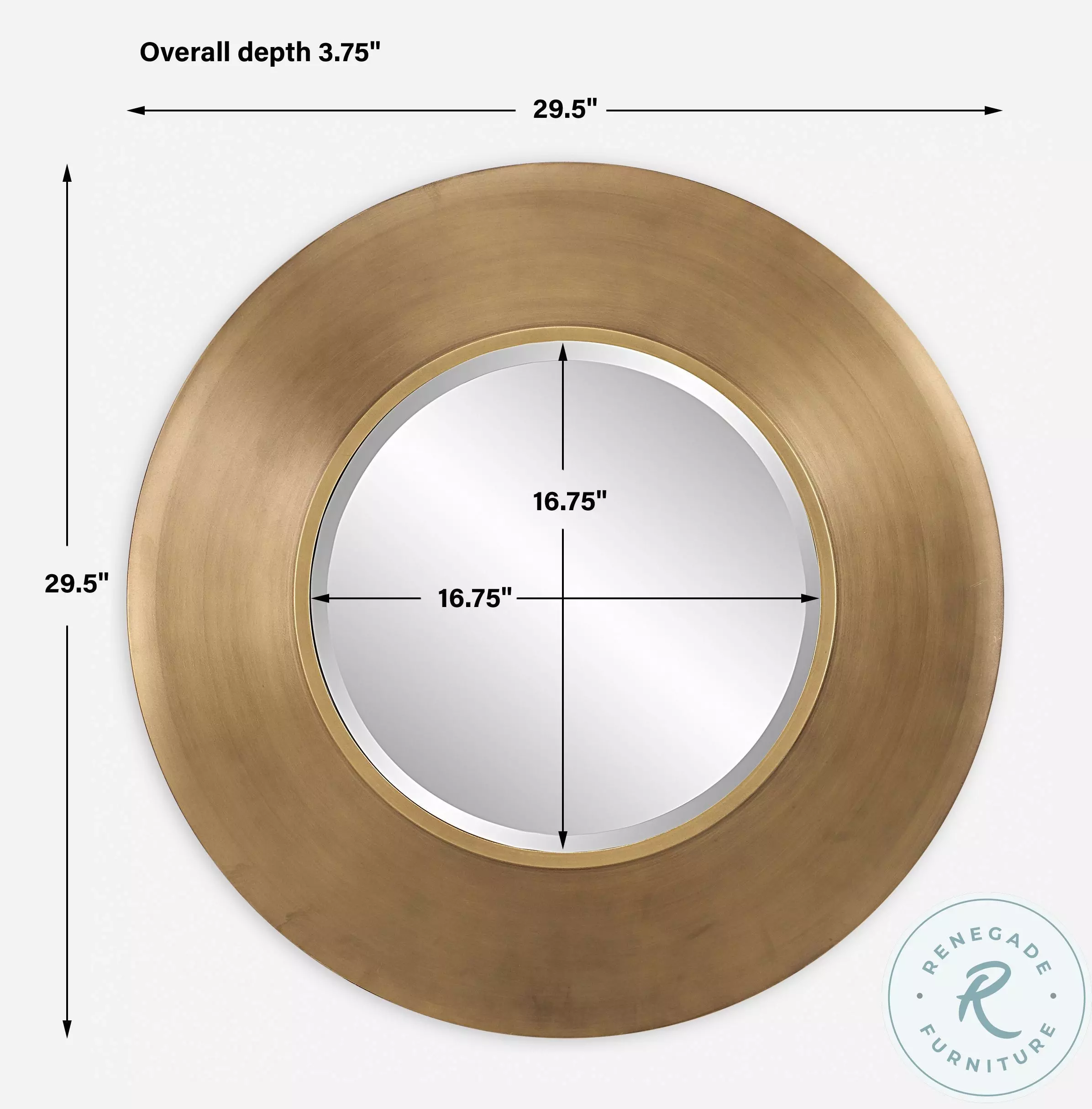 Siona Antique Gold Round Mirror