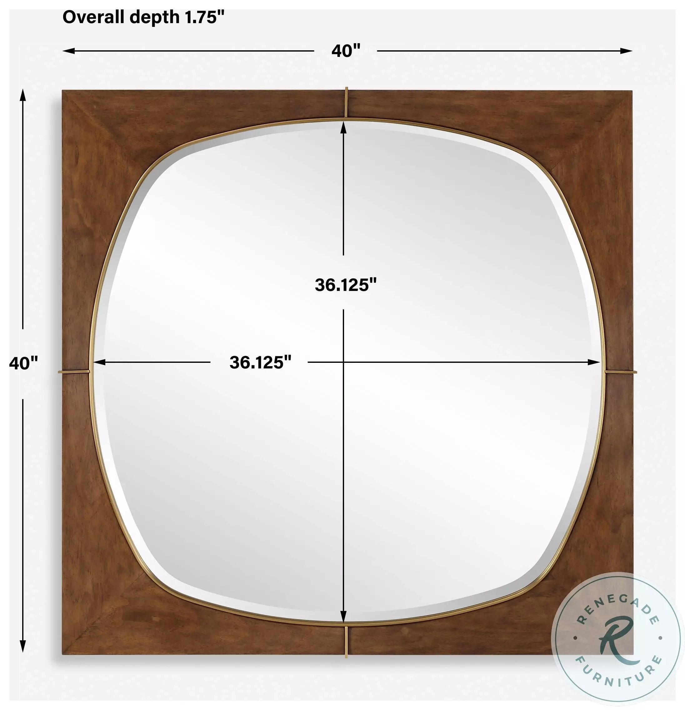 Igor Antique Walnut Stain Wash Square Mirror