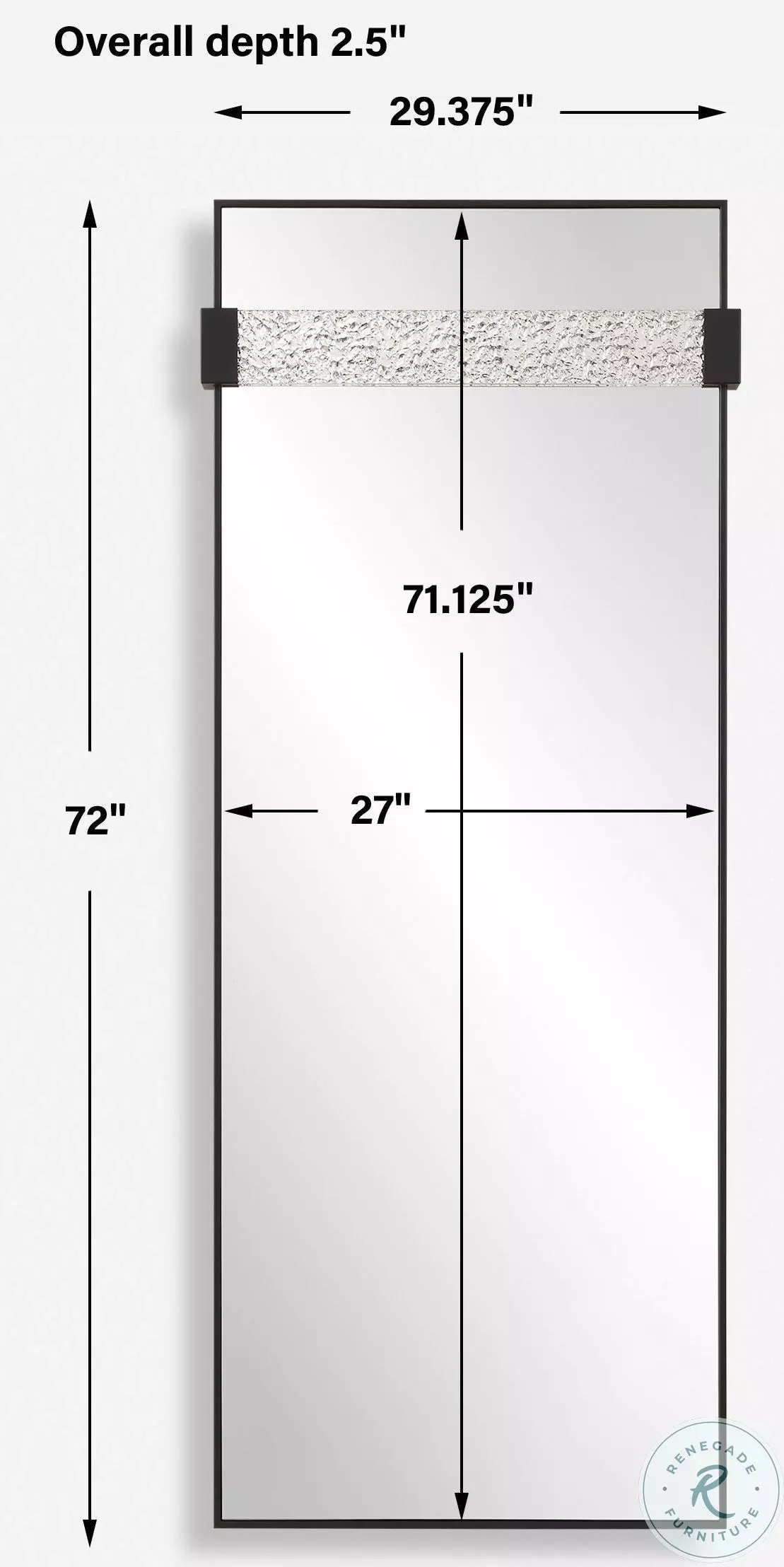 Dalewyn Satin Black Modern Dressing Mirror