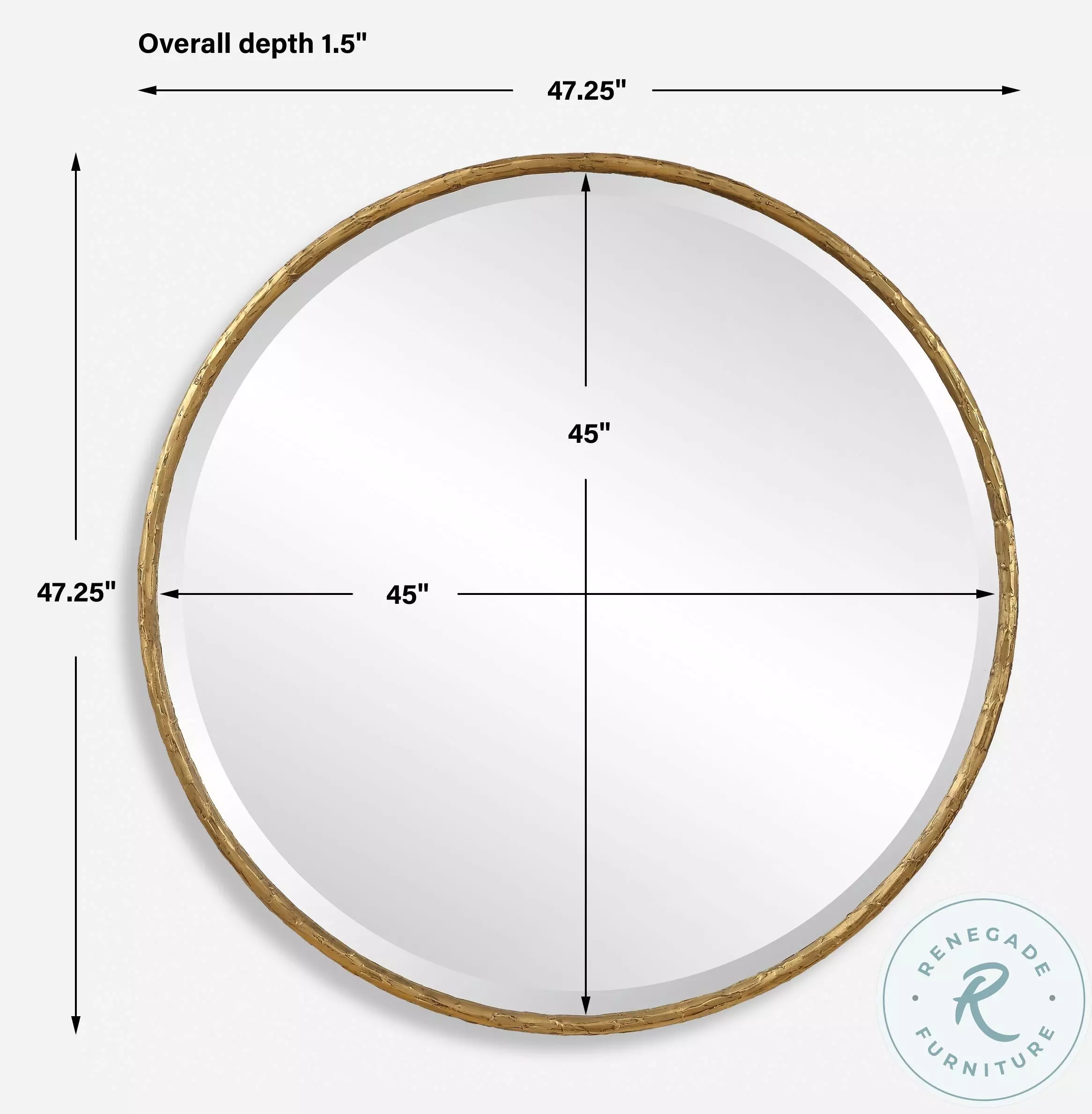 Corwell Aged Gold Round Mirror
