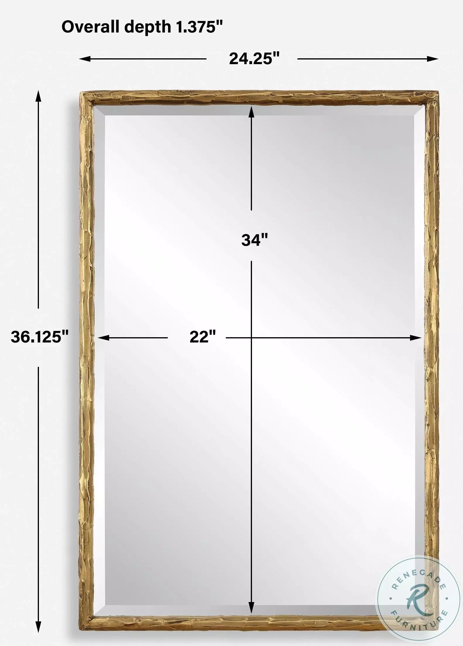 Corwell Aged Gold Vanity Mirror