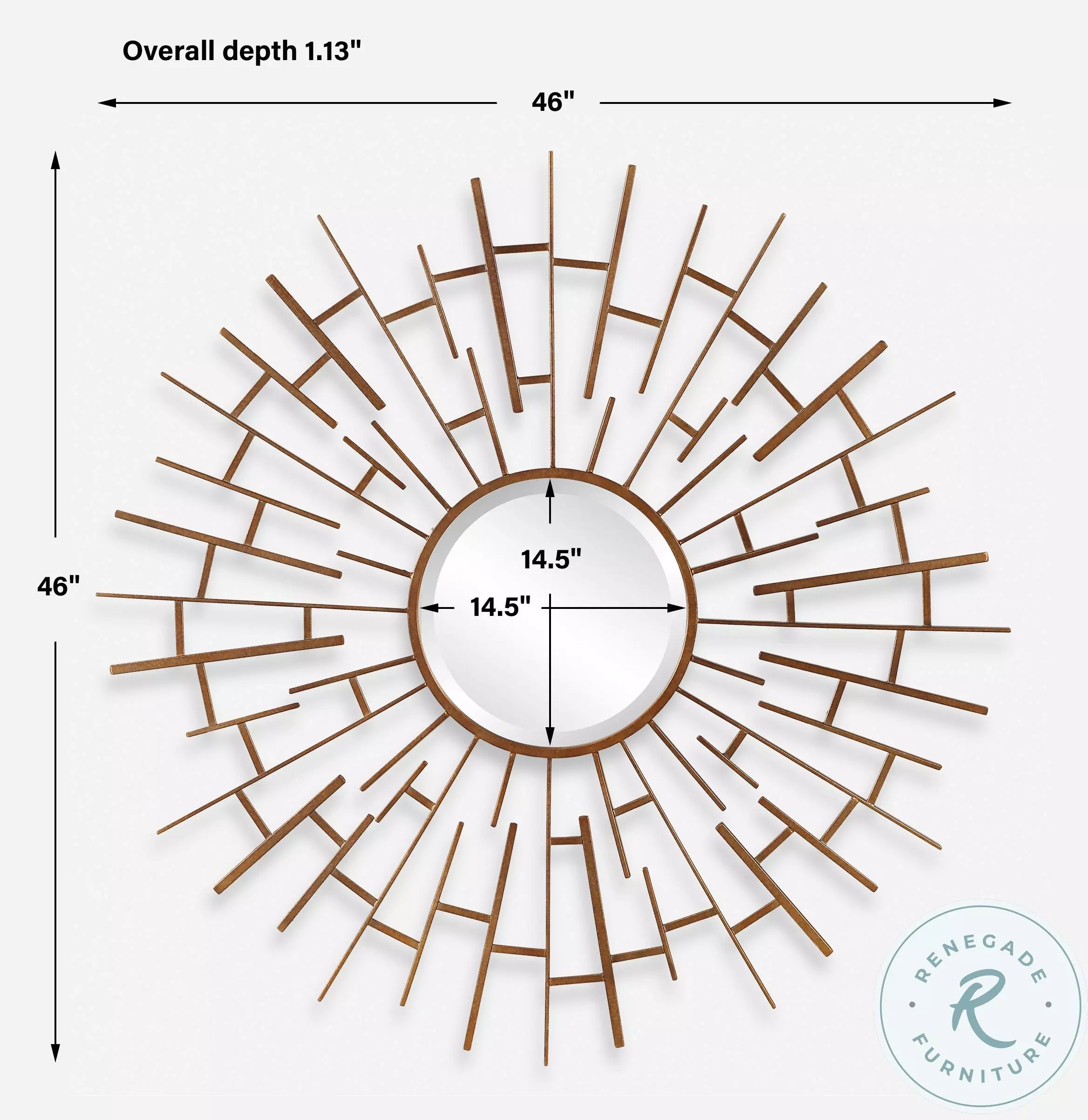 Interwoven Antique Golden Bronze Round Mirror
