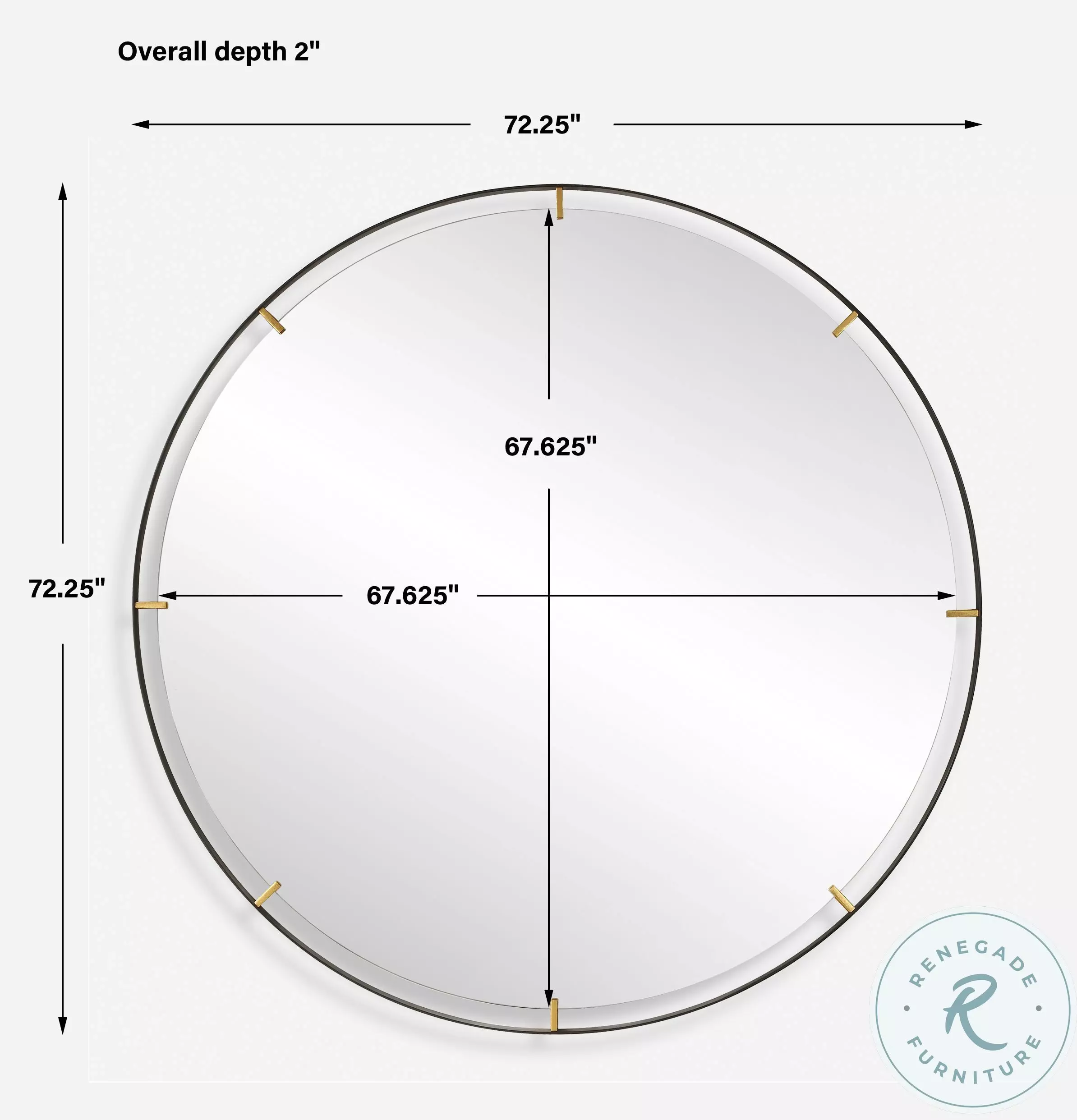 Regaliax Black Round Mirror