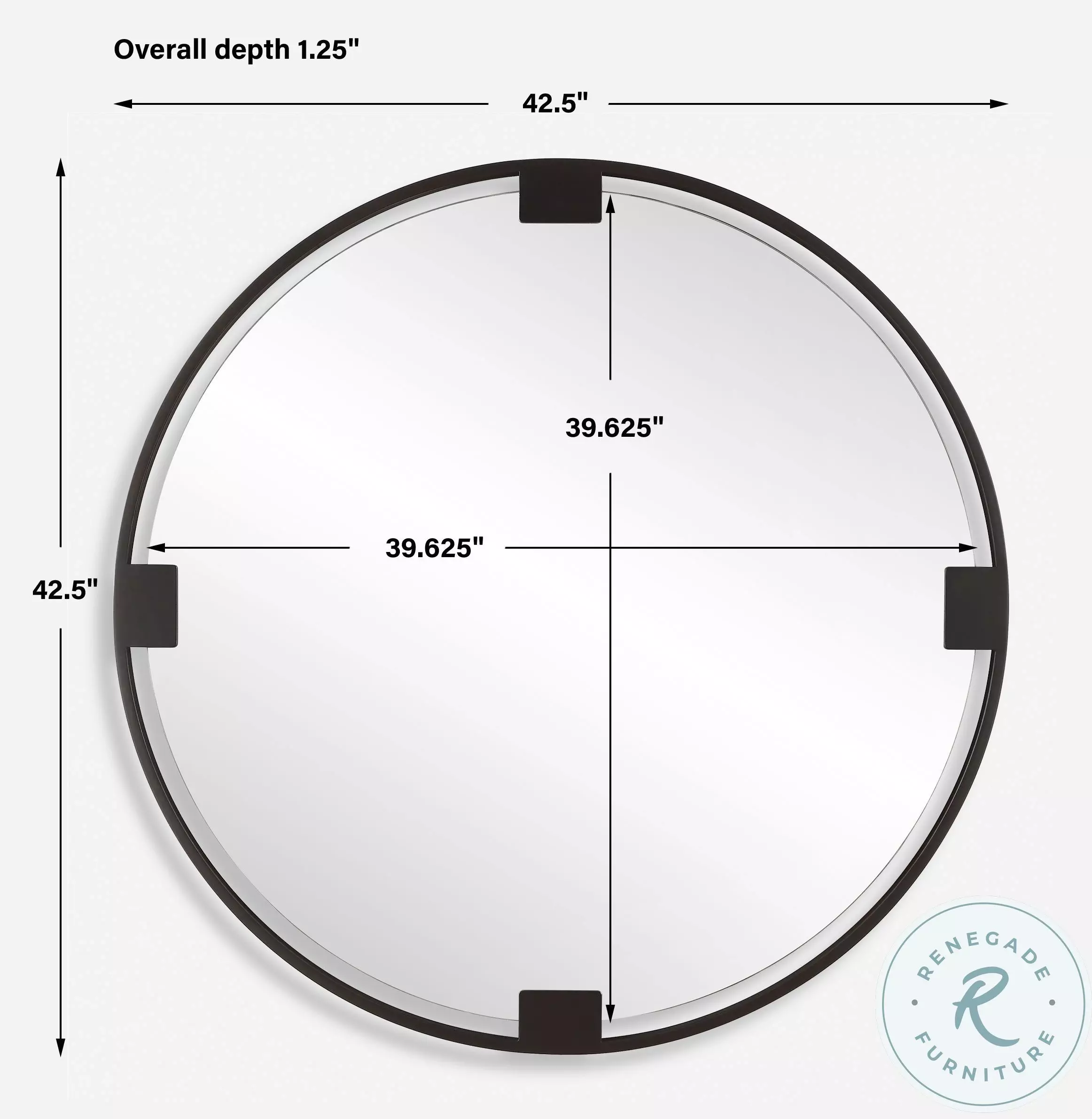Aurora Dark Bronze Round Mirror