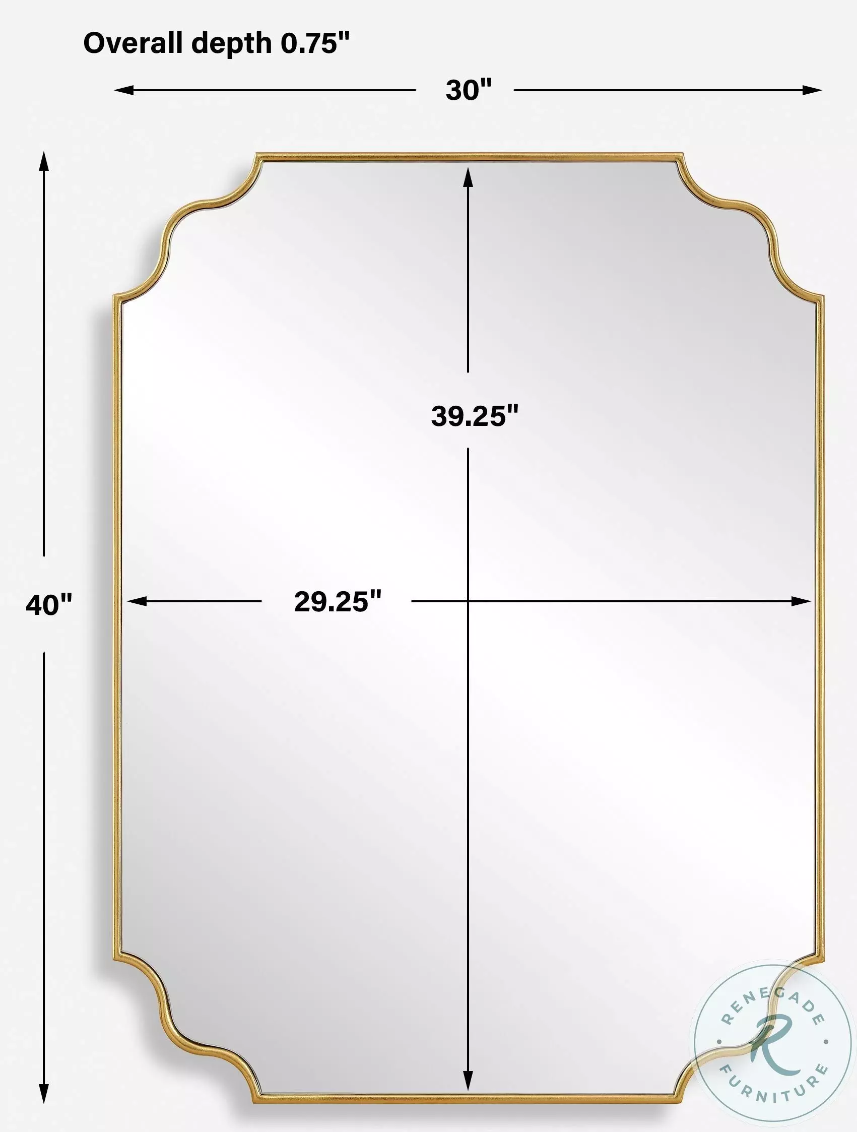 Marcel Lightly Antique Gold Leaf Vanity Mirror