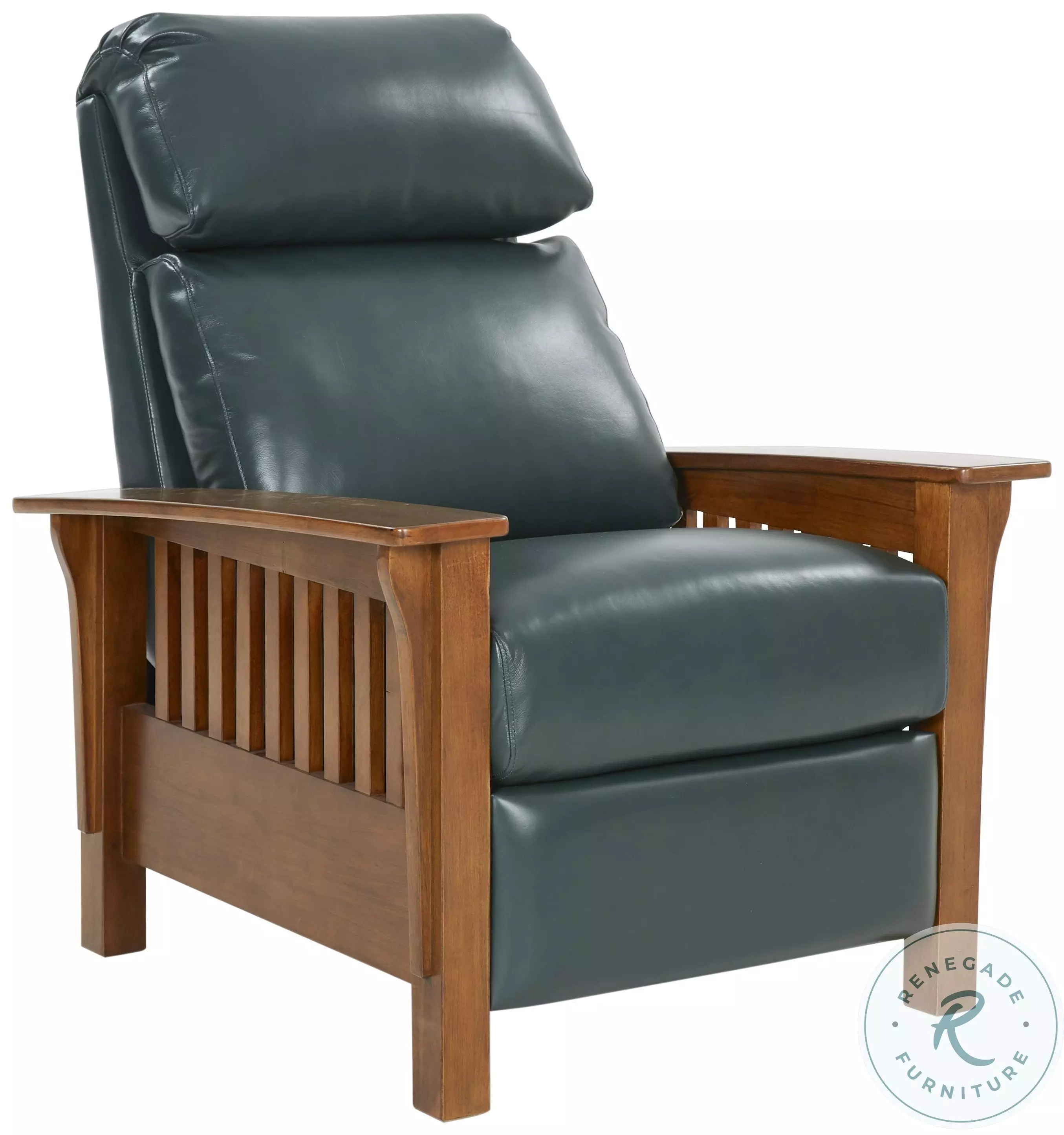 Mission Highland Emerald Leather Recliner From Barcalounger