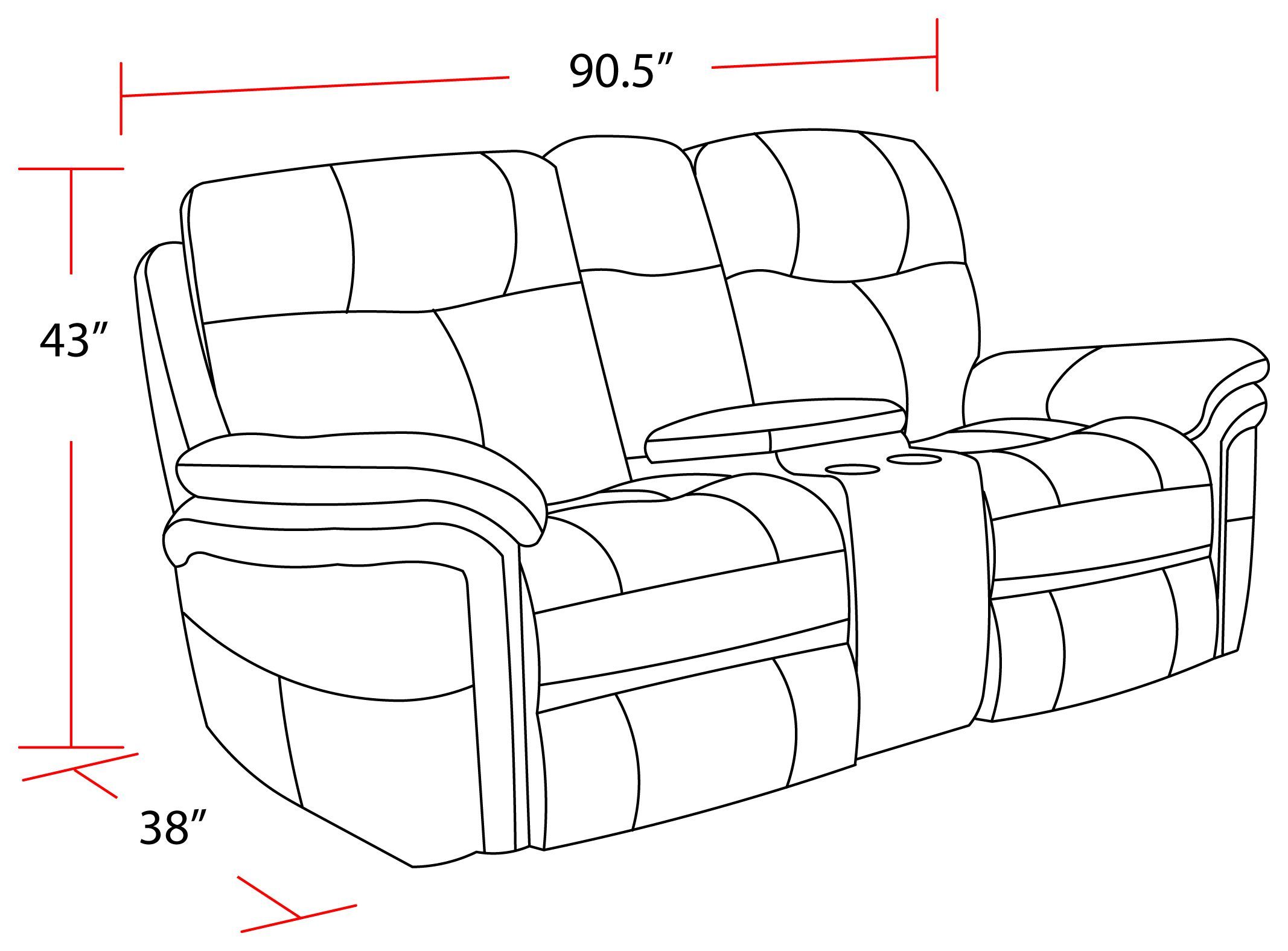 Mason Charcoal Performance Fabric Power Reclining Console Loveseat with Power Headrest