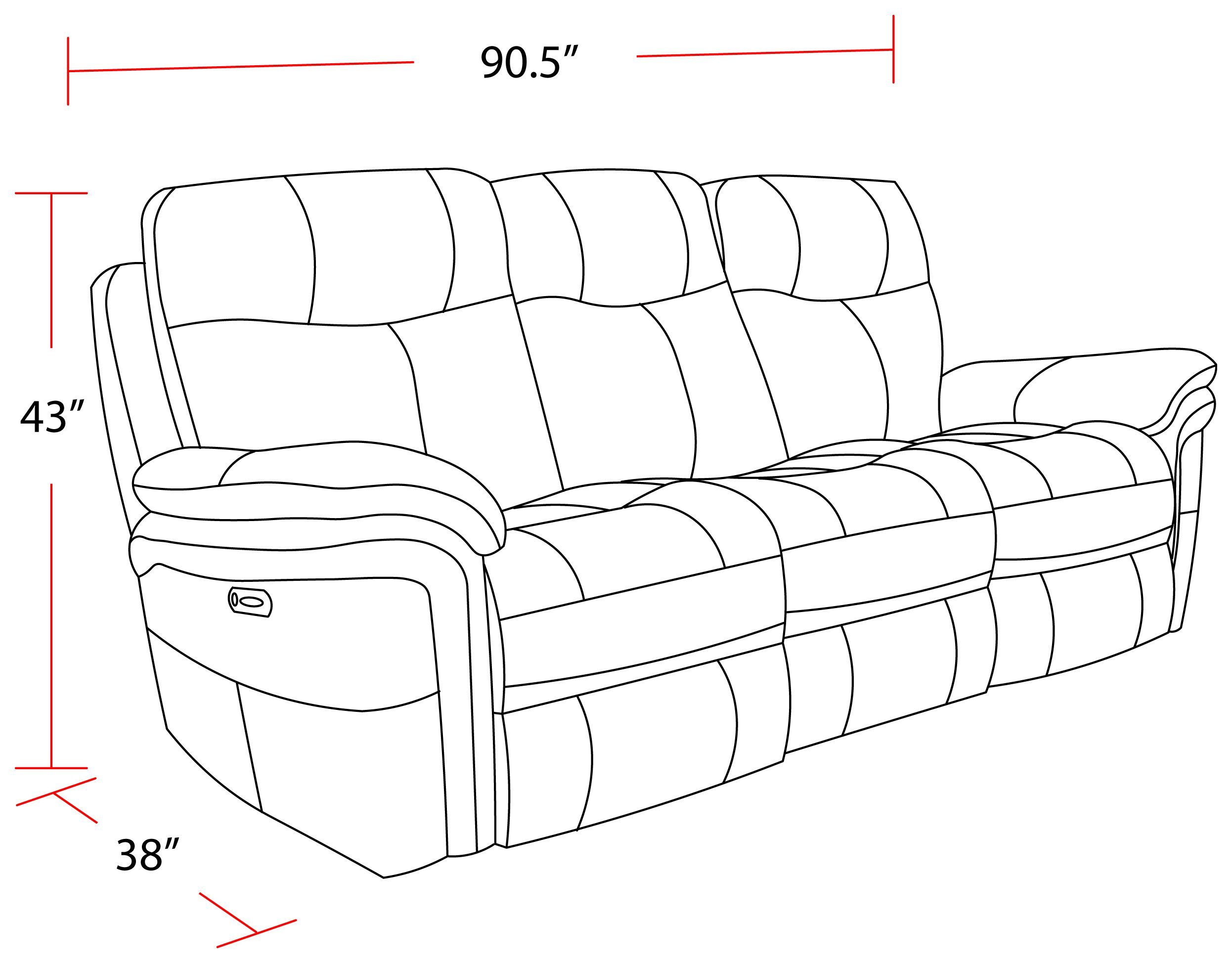 Mason Charcoal Performance Fabric Power Reclining Sofa with Power Headrest