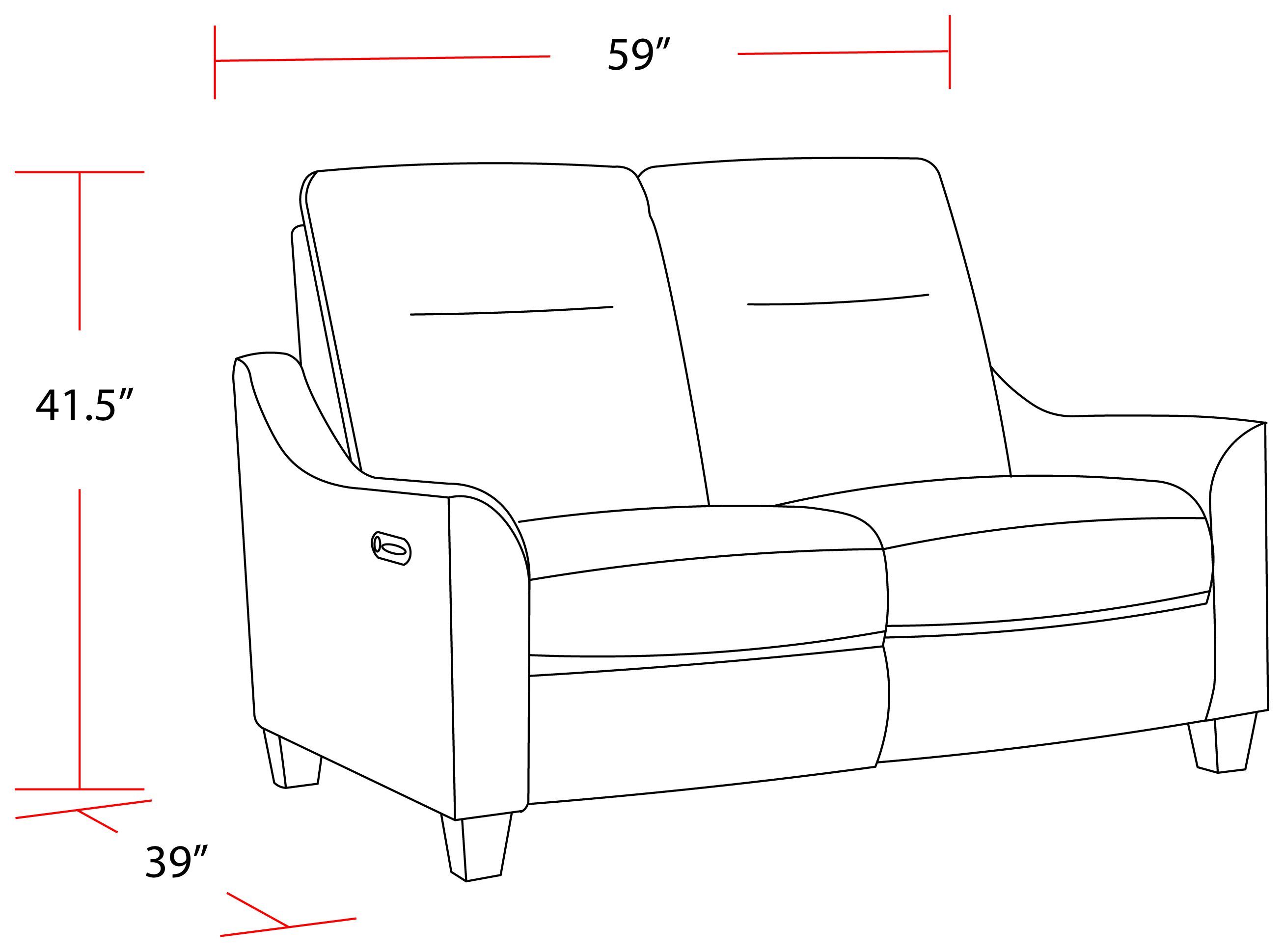 Madison Pisces Marine Cordless Power Reclining Loveseat