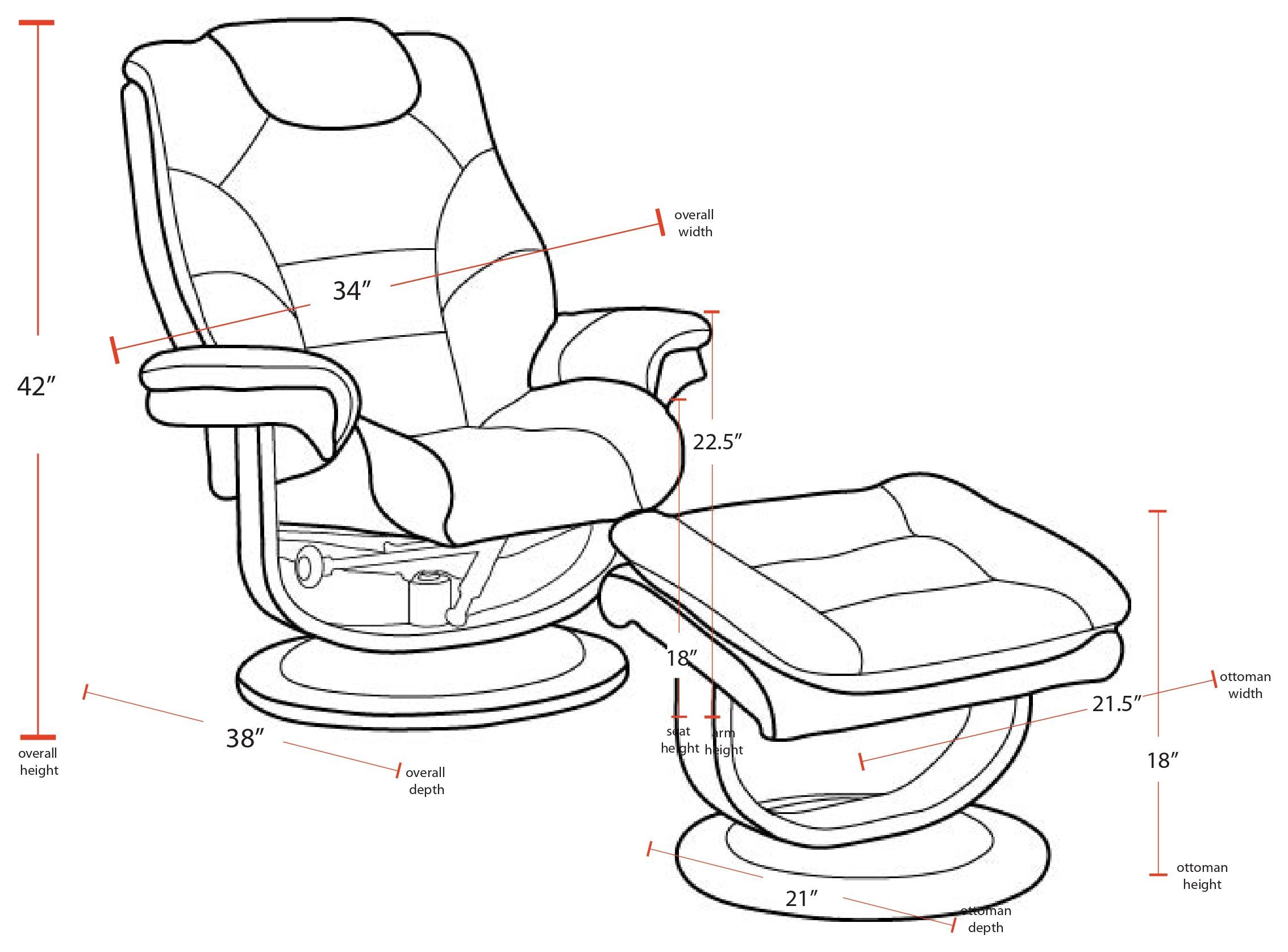 Monarch Ice Swivel Recliner with Ottoman