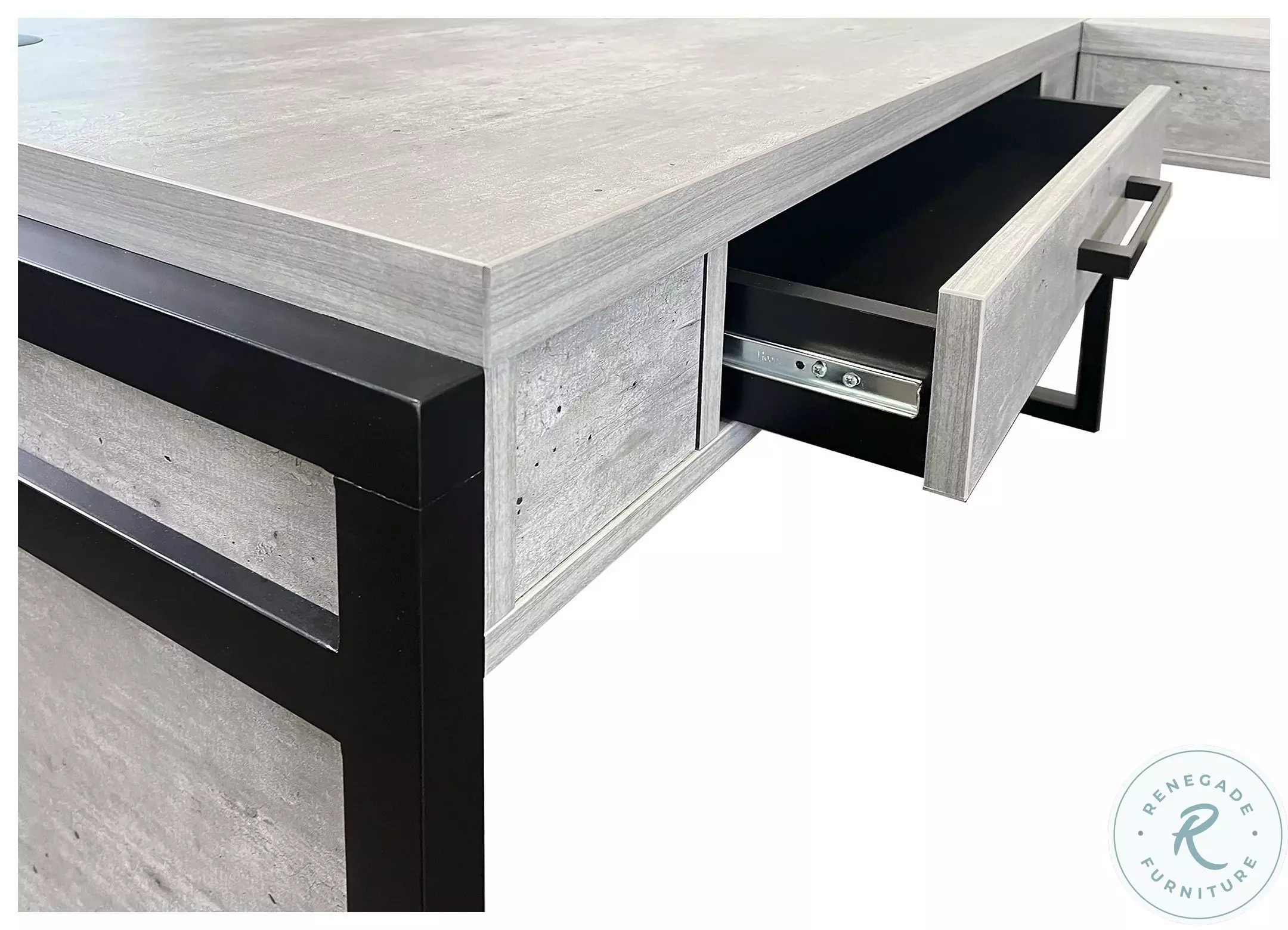 Mason Gray Open L Shaped Desk From Martin Furniture