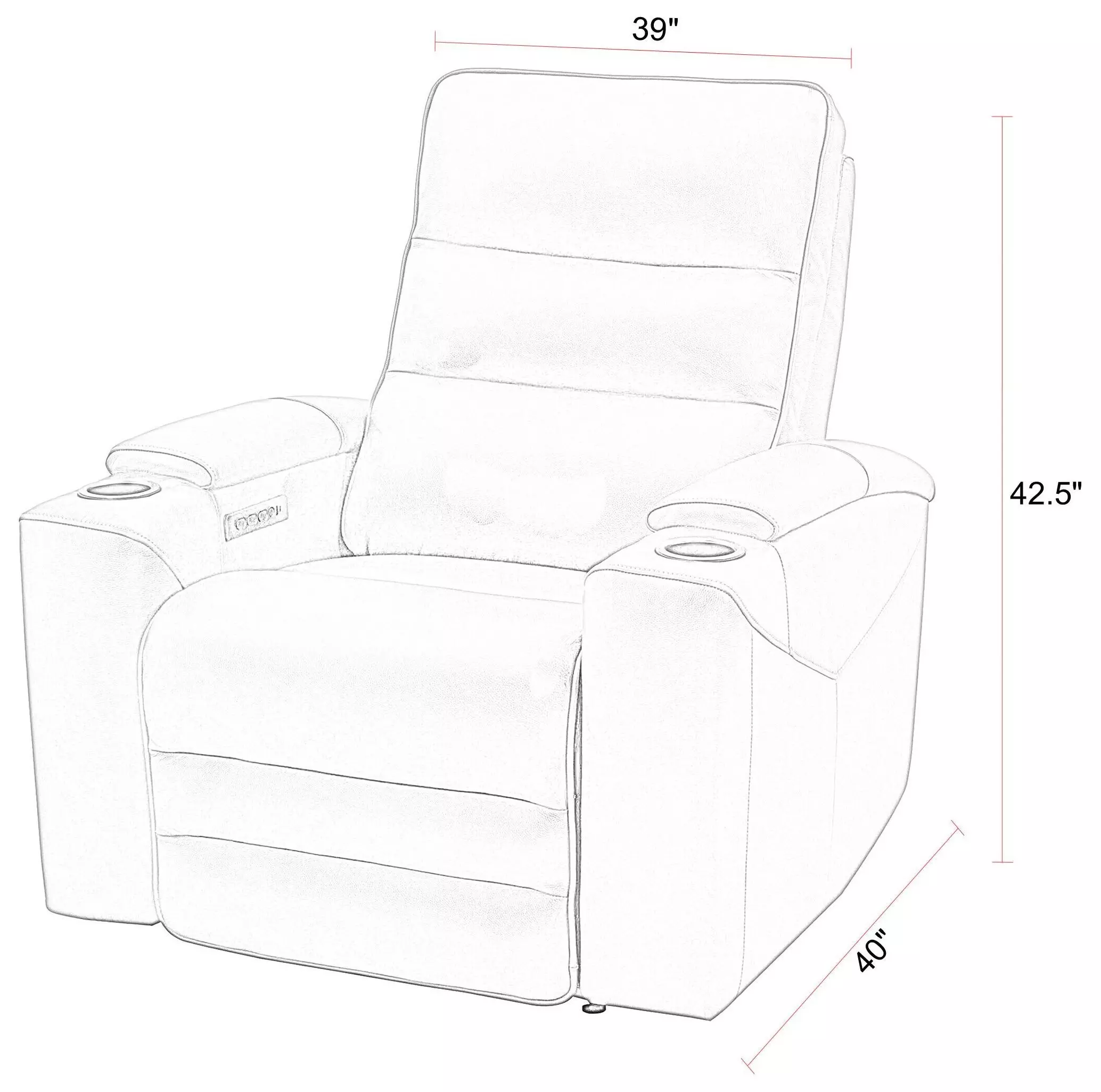 Nexus Autumn Umber Leather Zero Gravity Power Recliner