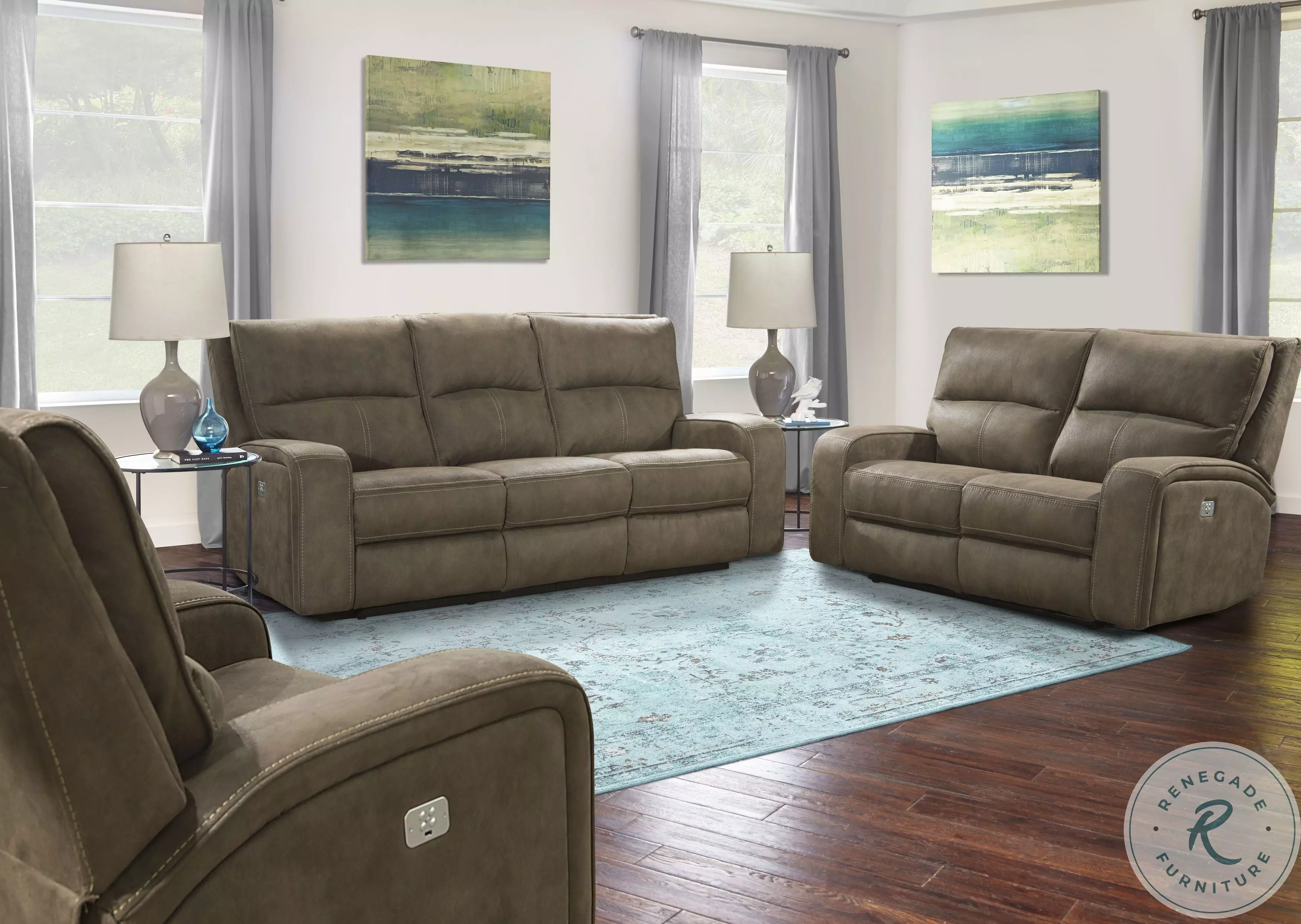 Polaris Kahlua Dual Power Reclining Living Room Set From Home