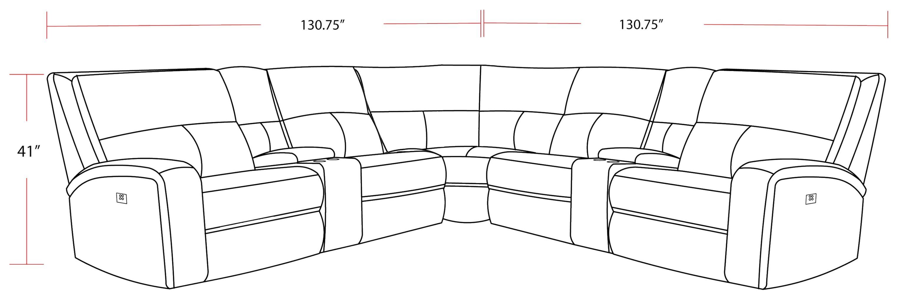Polaris Kahlua 7 Piece Modular Power Reclining Sectional