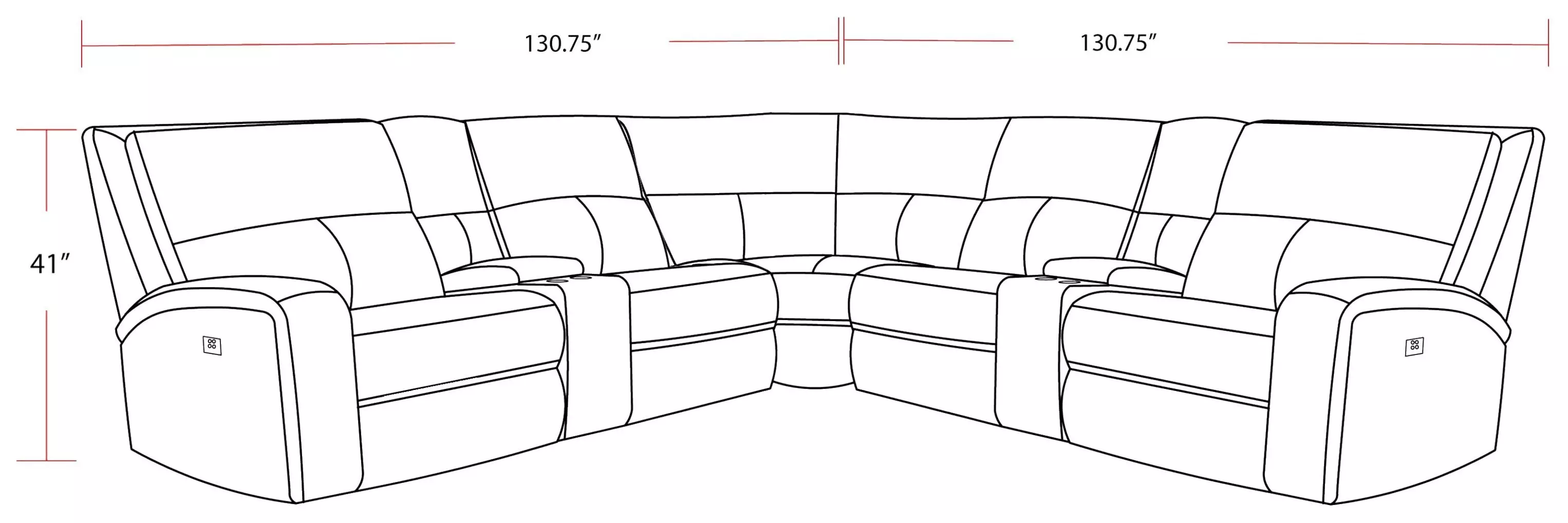 Polaris Kahlua 7 Piece Modular Power Reclining Sectional