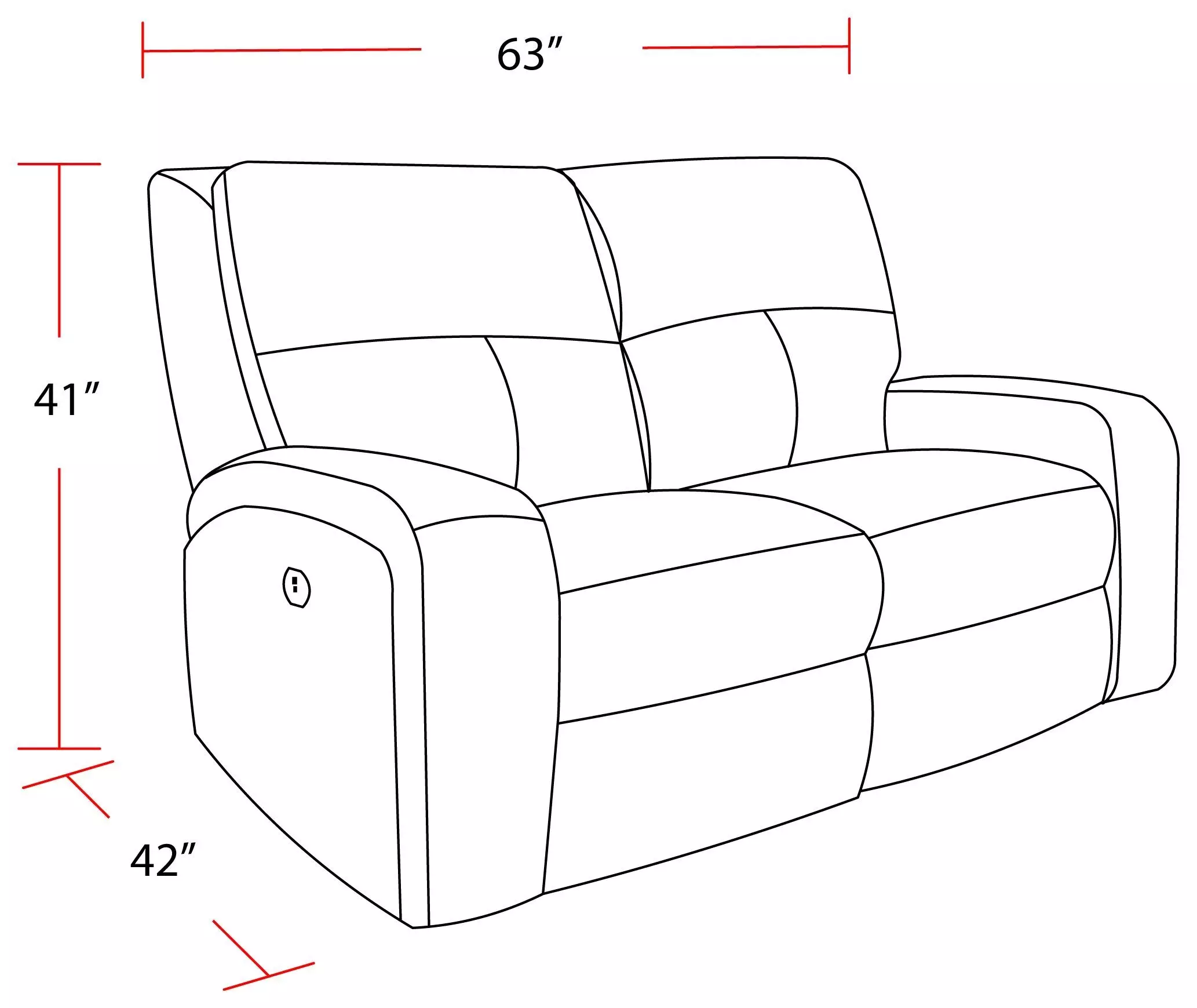 Polaris Kahlua Dual Power Reclining Loveseat