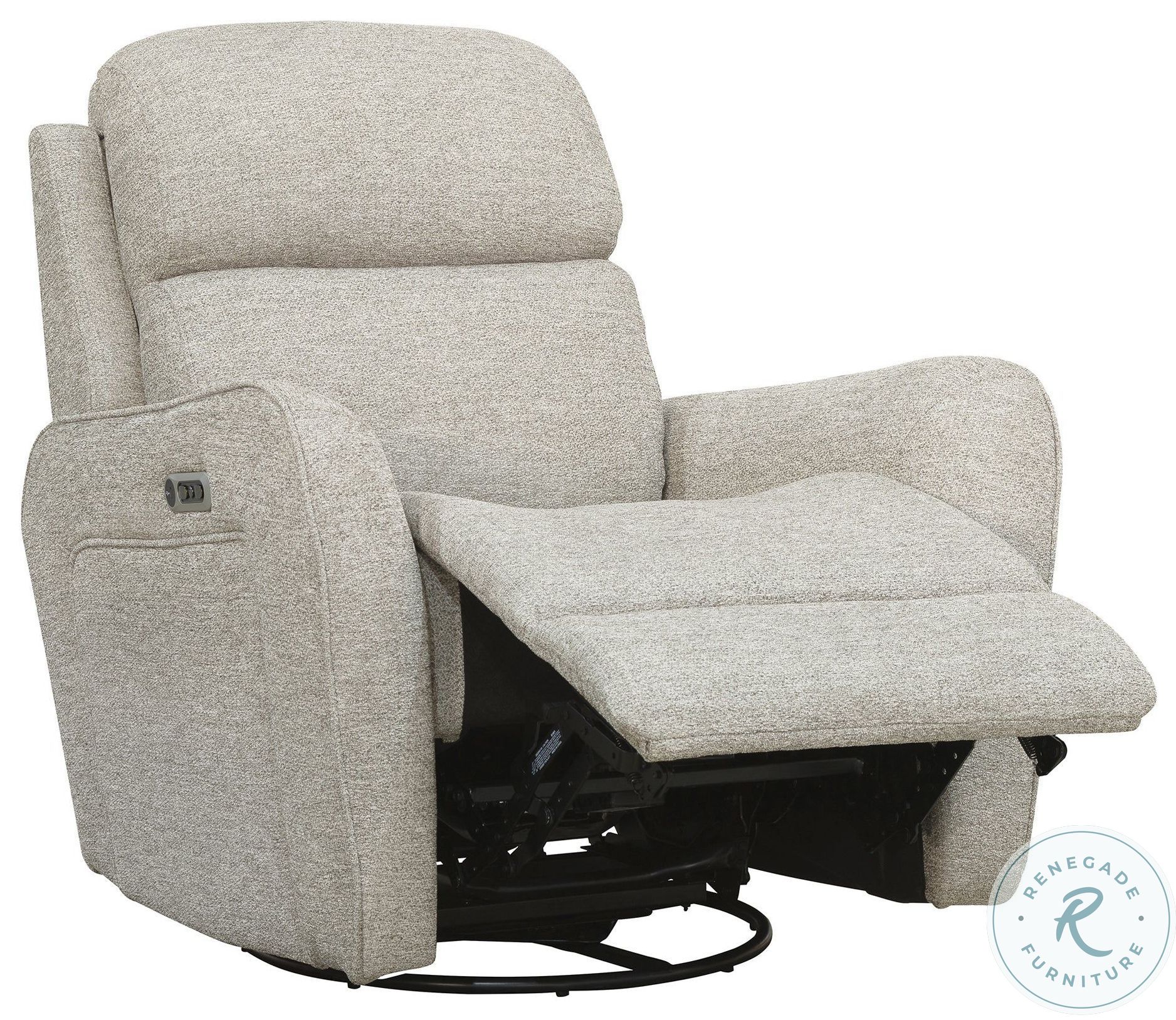 Quest Upgrade Muslin Cordless Swivel Glider Recliner From Parker Living