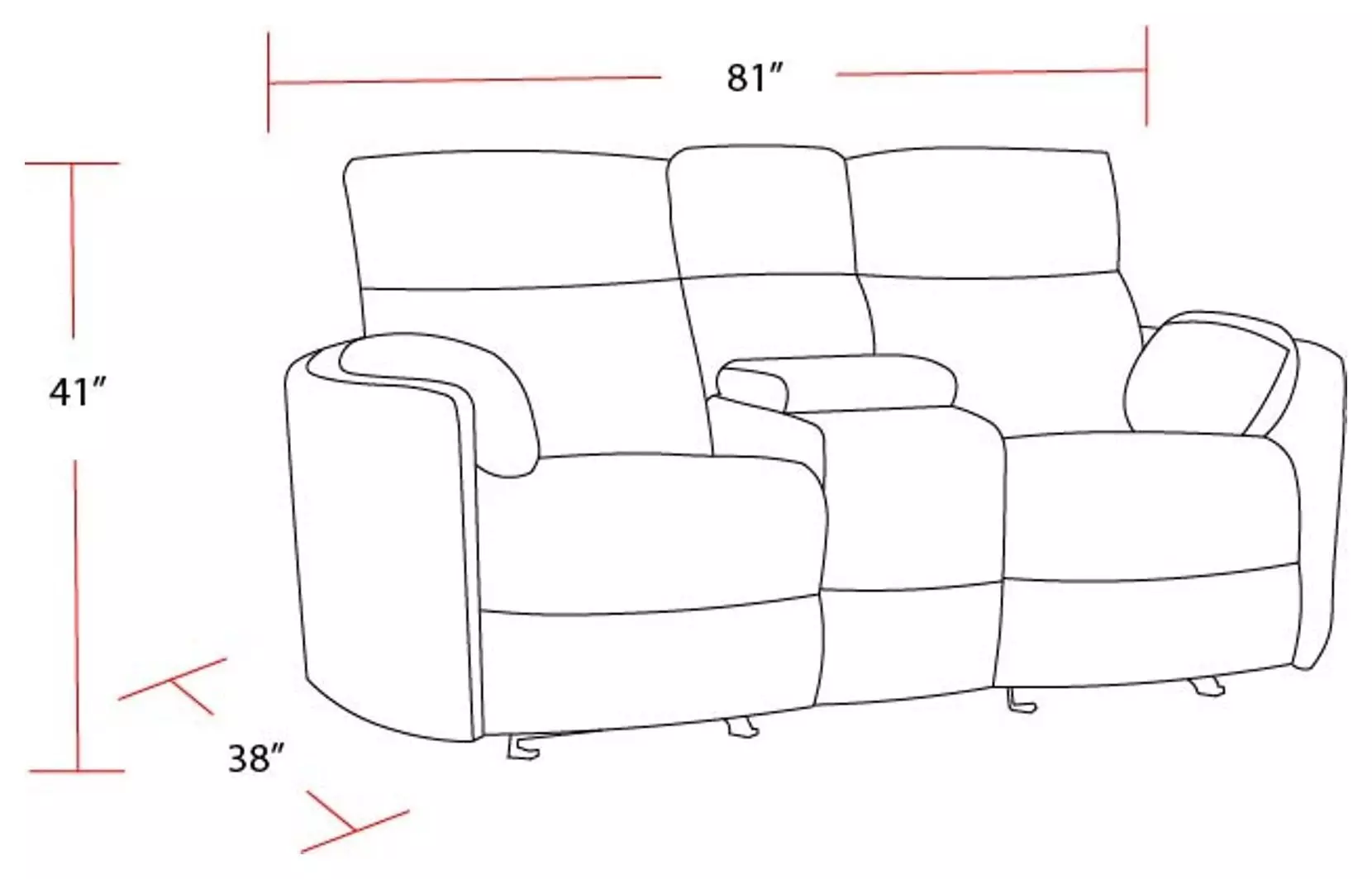 Radius Mega Ivory 79" Glider Power Reclining Console Loveseat