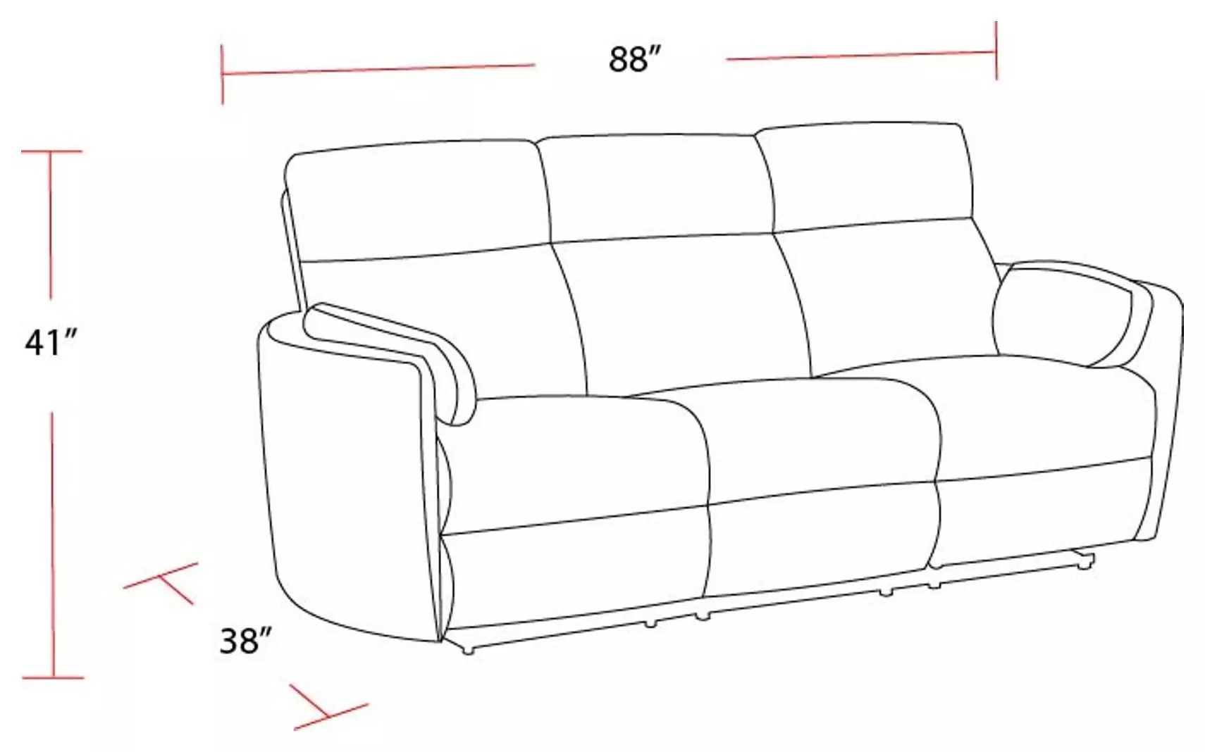 Radius Mega Ivory 88" Power Reclining Sofa