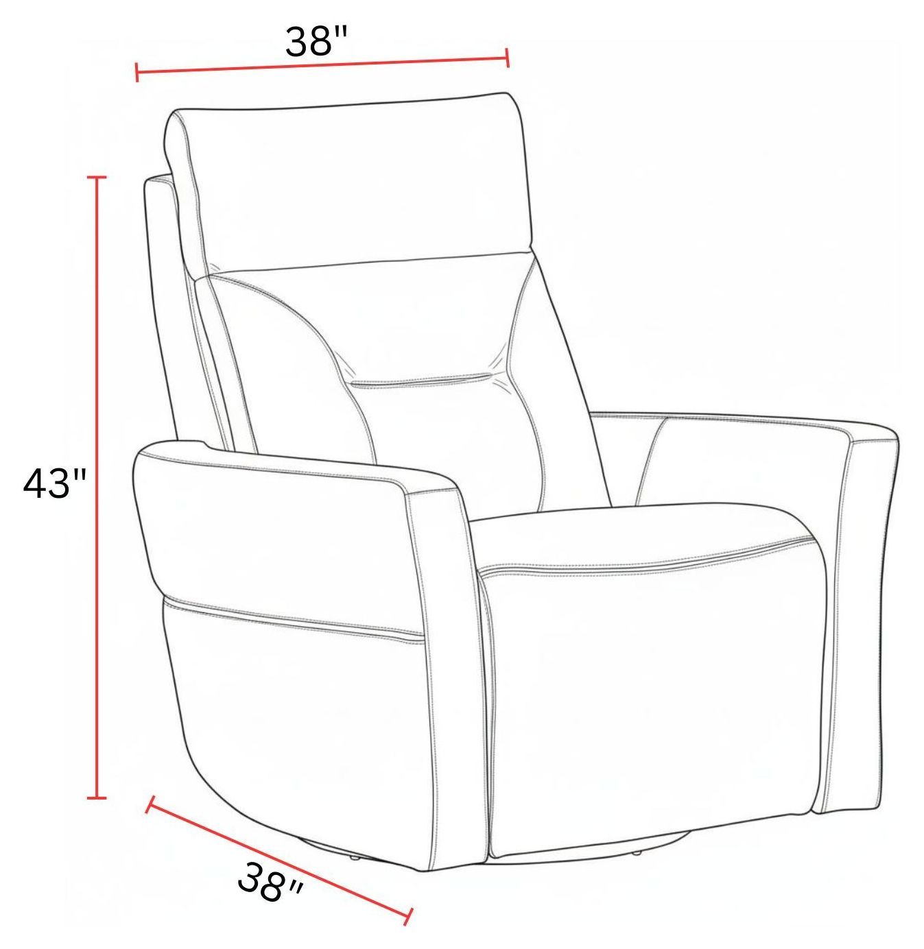 Remmington Vintage Slate Leather Swivel Glider Power Recliner