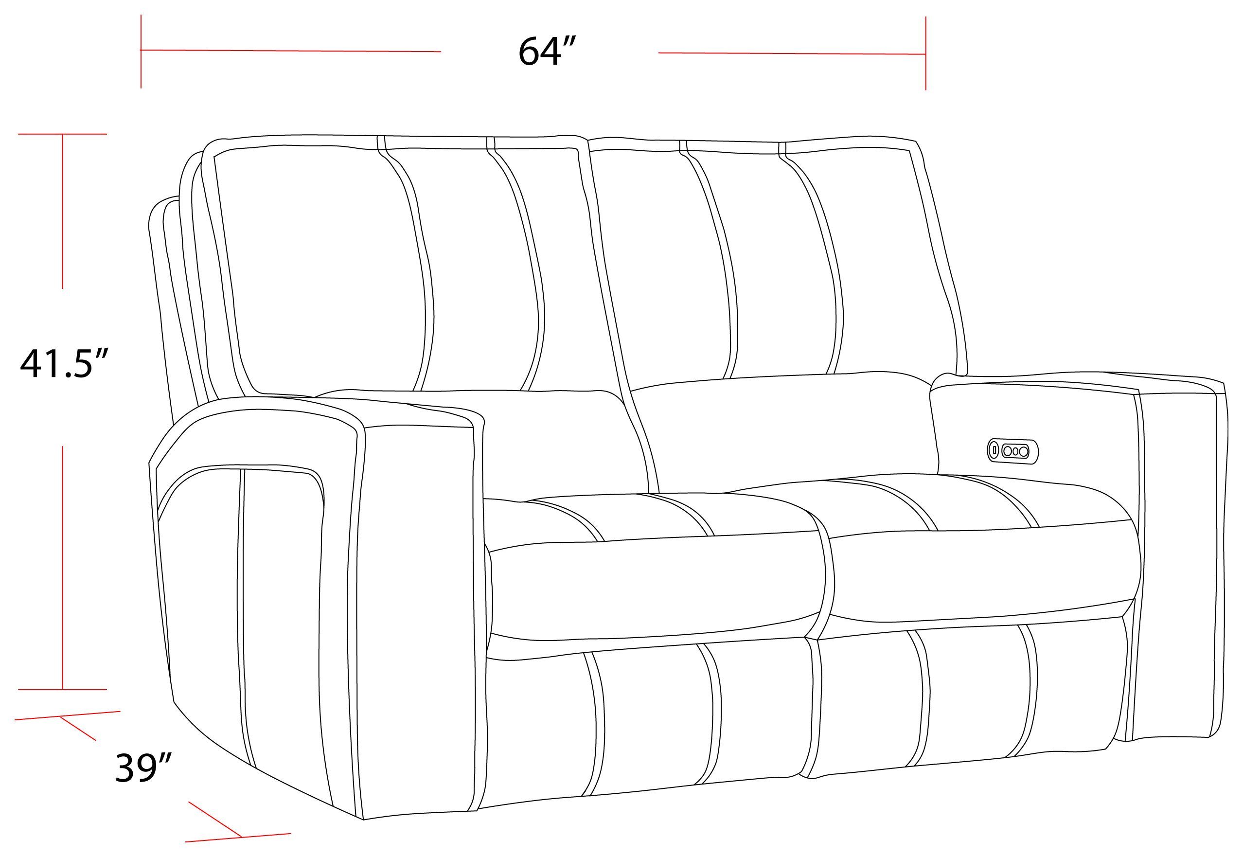 Rockford Verona Saddle Leather Power Reclining Loveseat with Power Headrest and Footrest