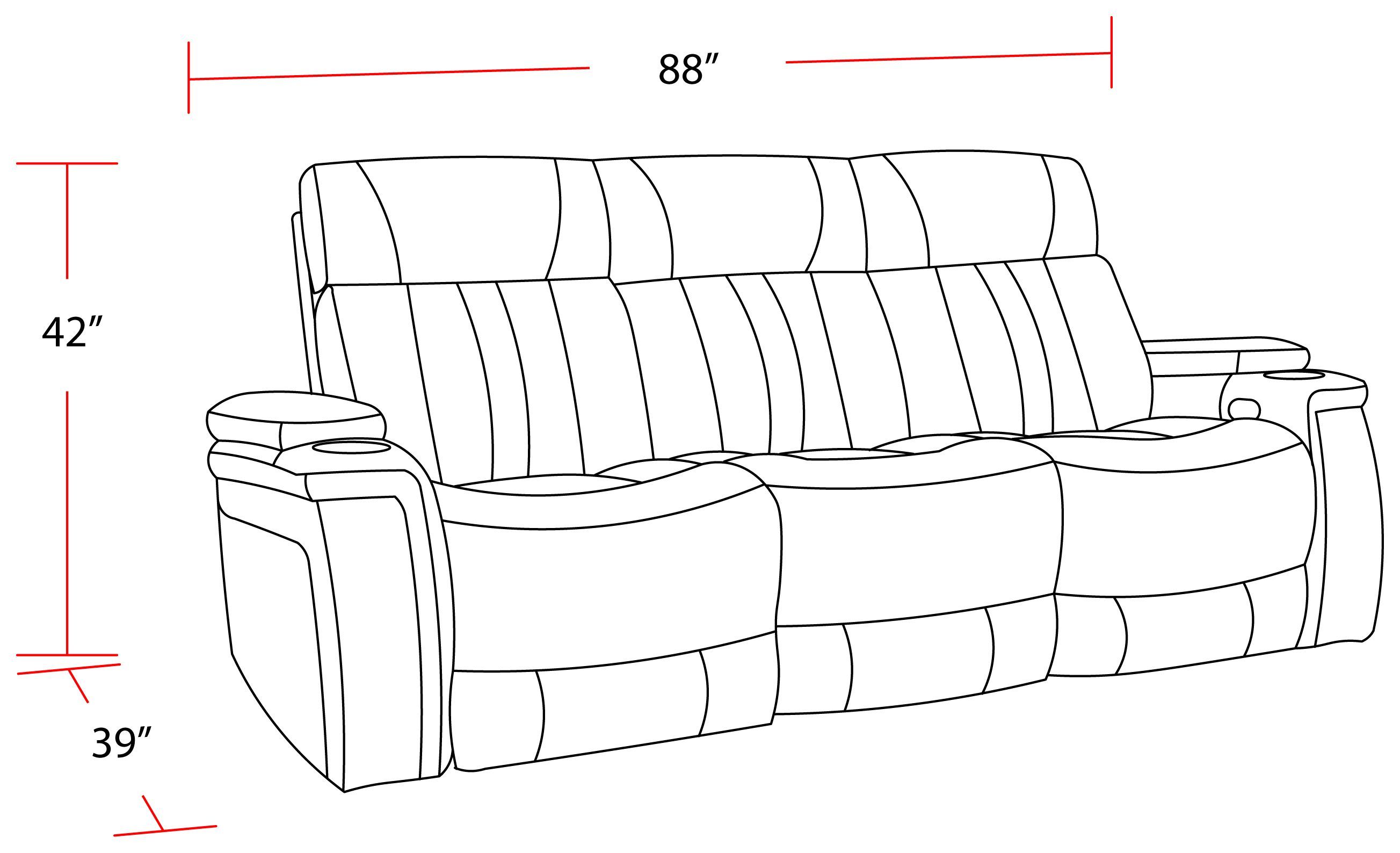 Royce Fantom Brown Power Reclining Sofa with Drop Down Console and Power Headrest