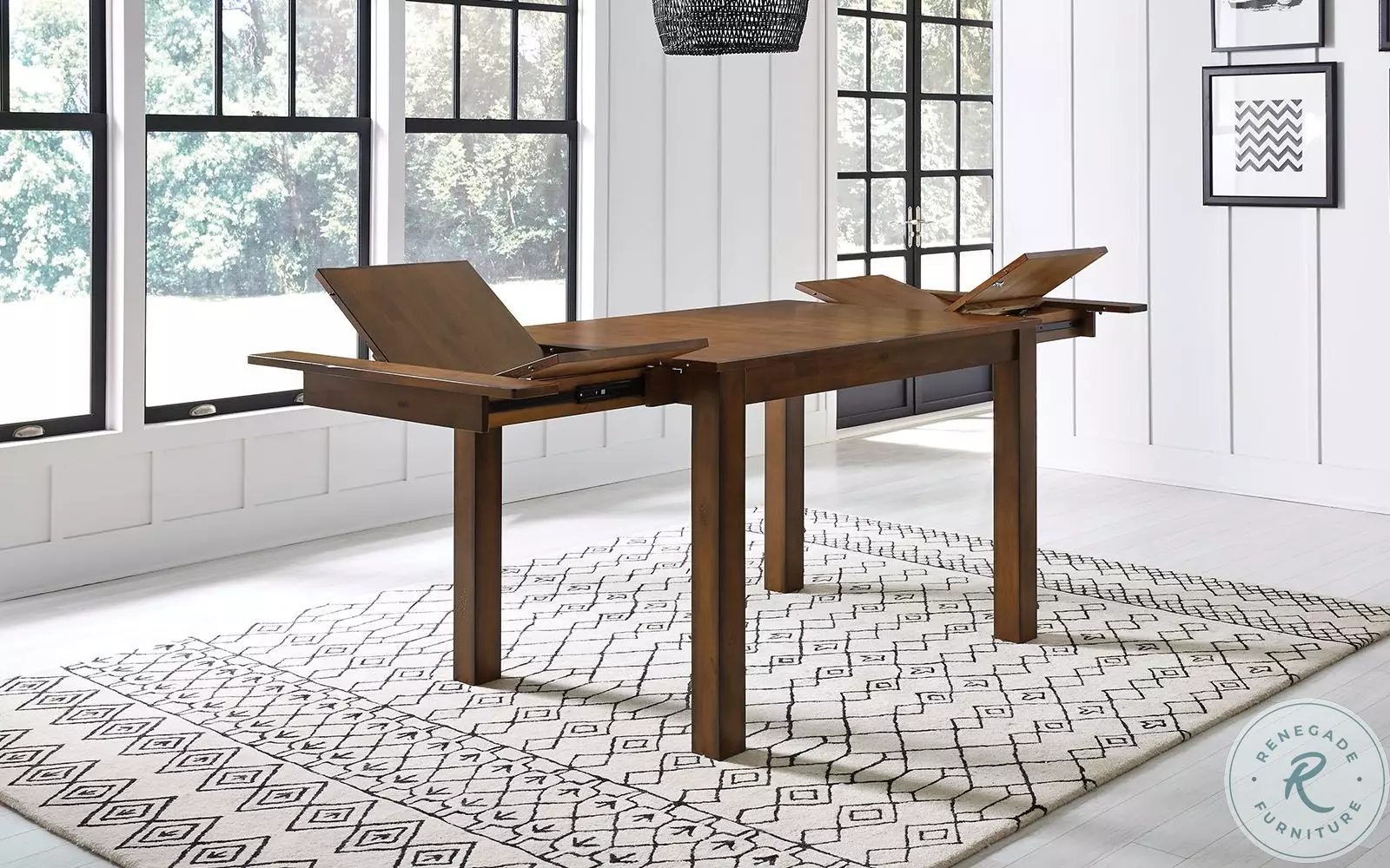 Mariposa Rustic Whiskey Leg Extendable Counter Height Dining Table